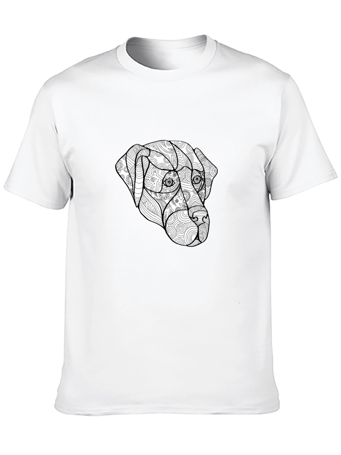 Dog Zentangle T-Shirt - Black