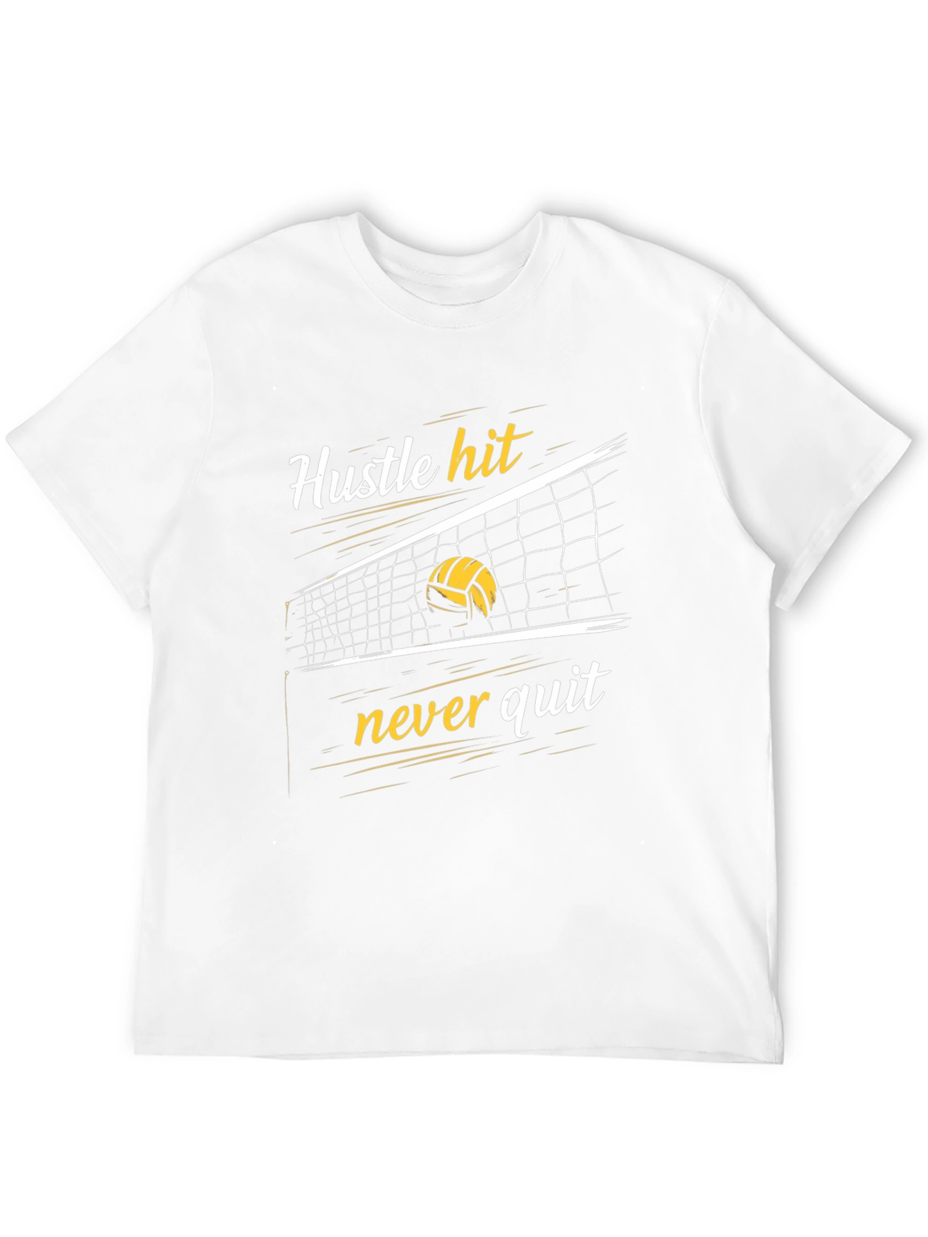 Hustle Hit Never Quit Volleyball Graphic Tee