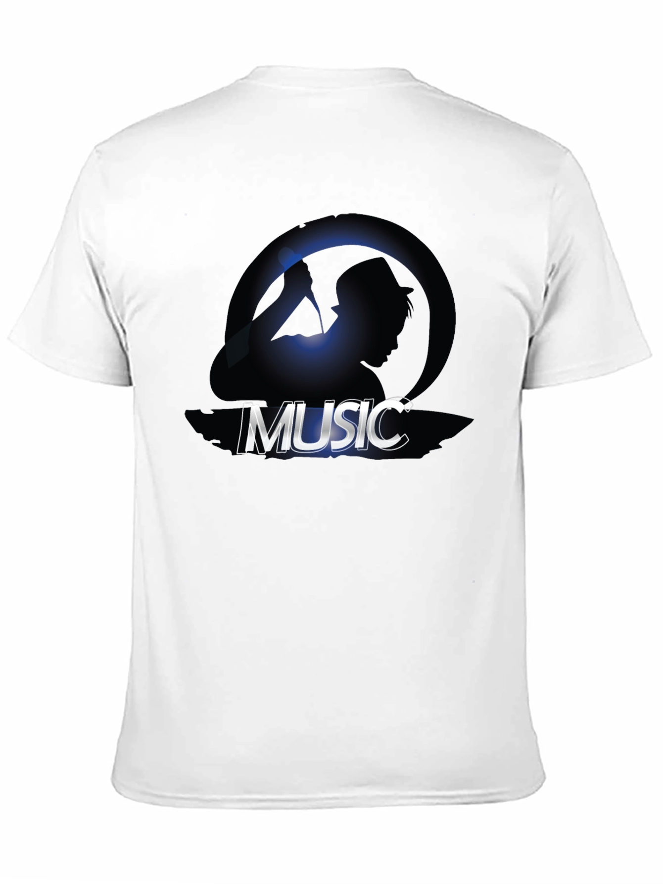 Music Silhouette Graphic Tee - Cool Design