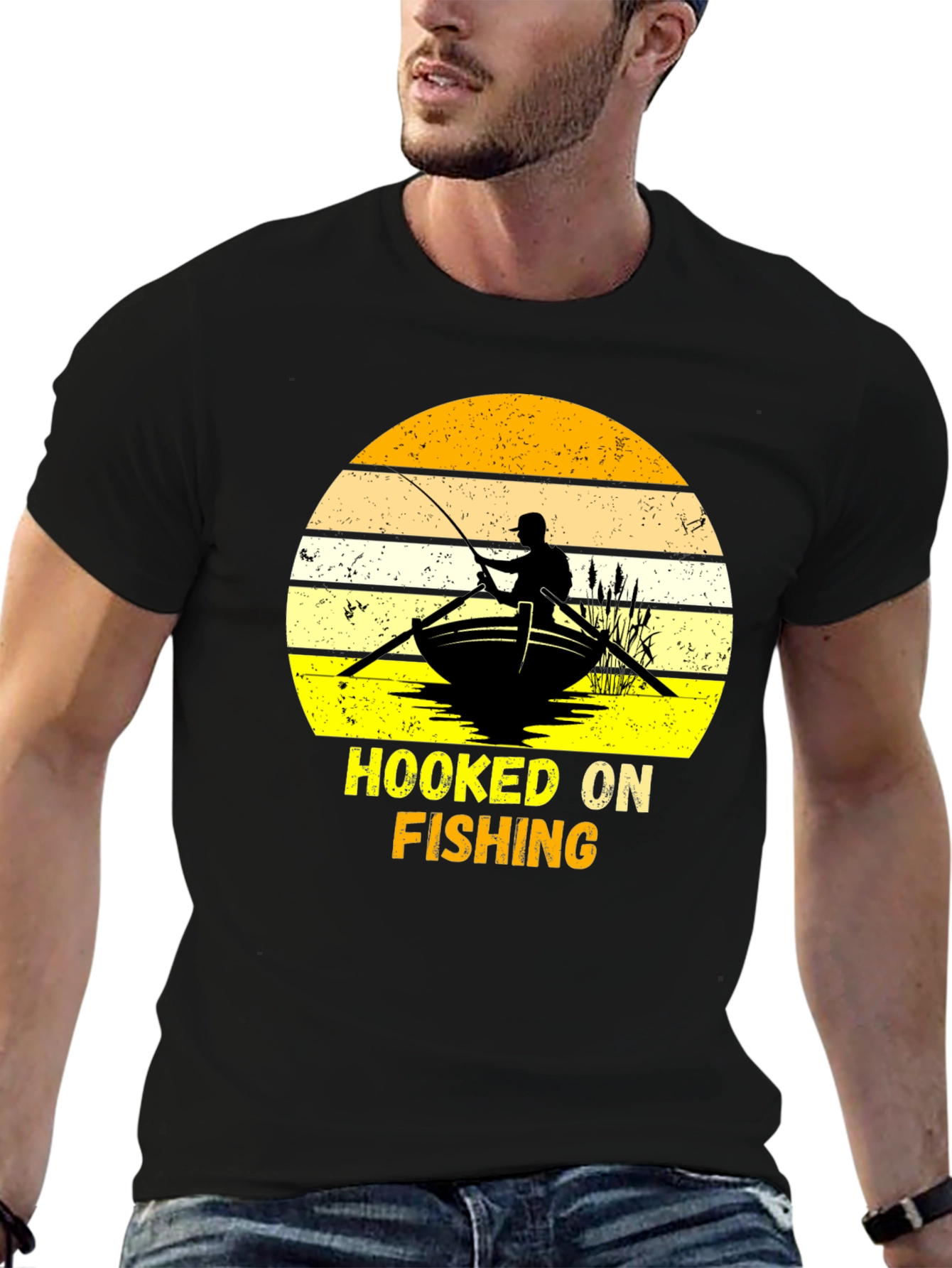 Hooked On Fishing Graphic T-Shirt