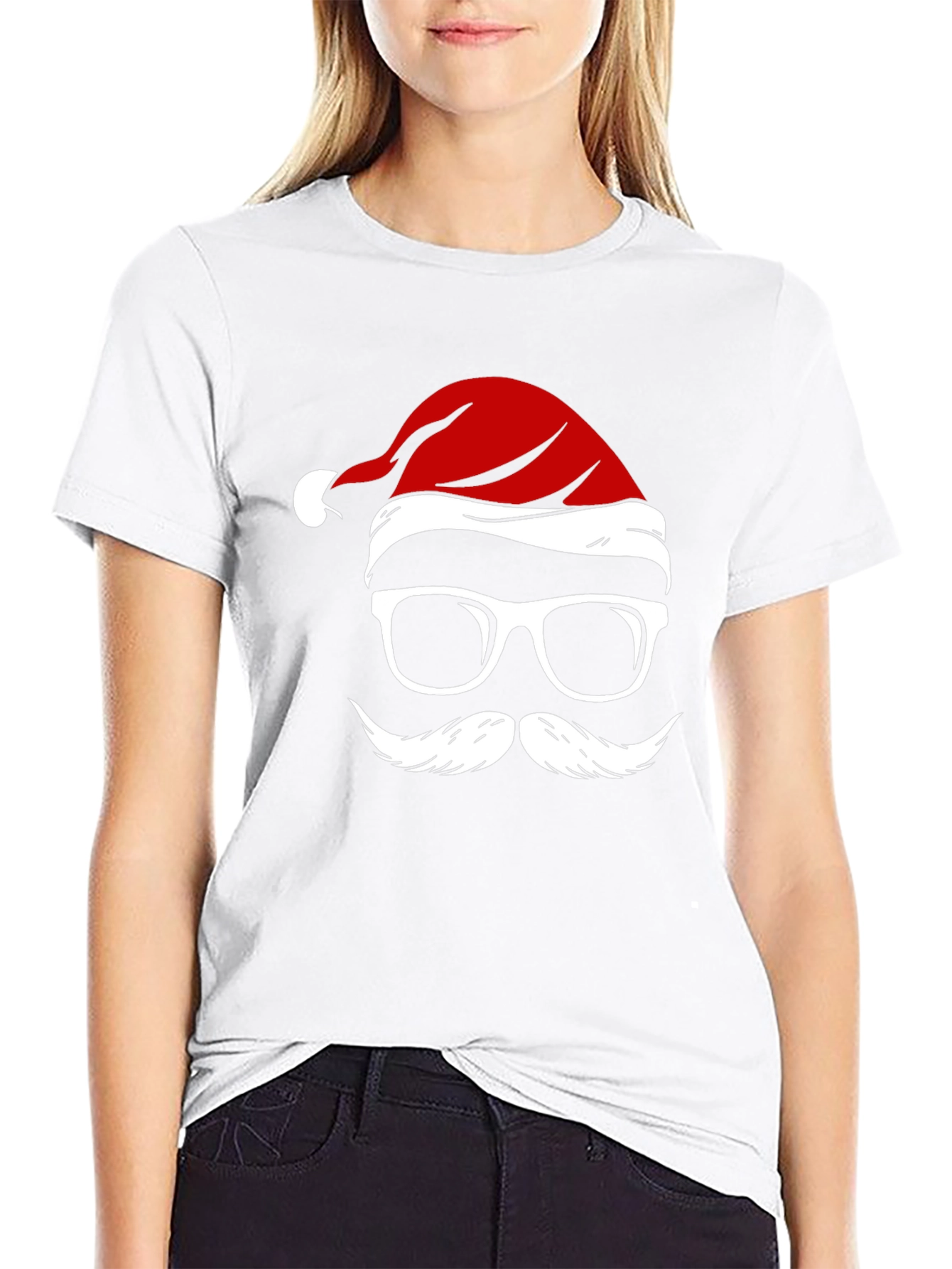 Festive Santa Graphic Tee - Holiday Cheer