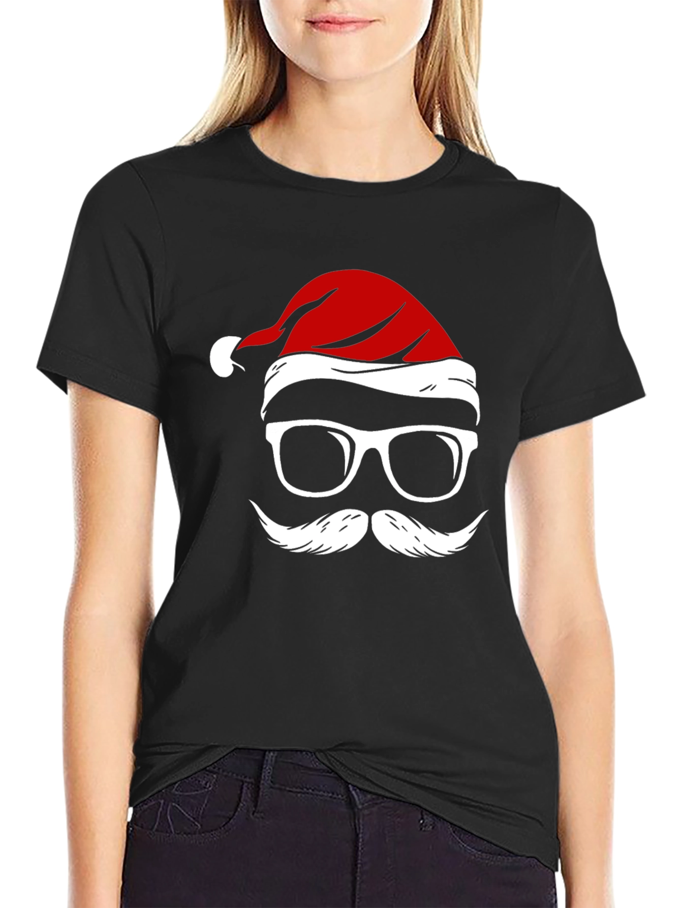 Festive Santa Graphic Tee - Holiday Cheer