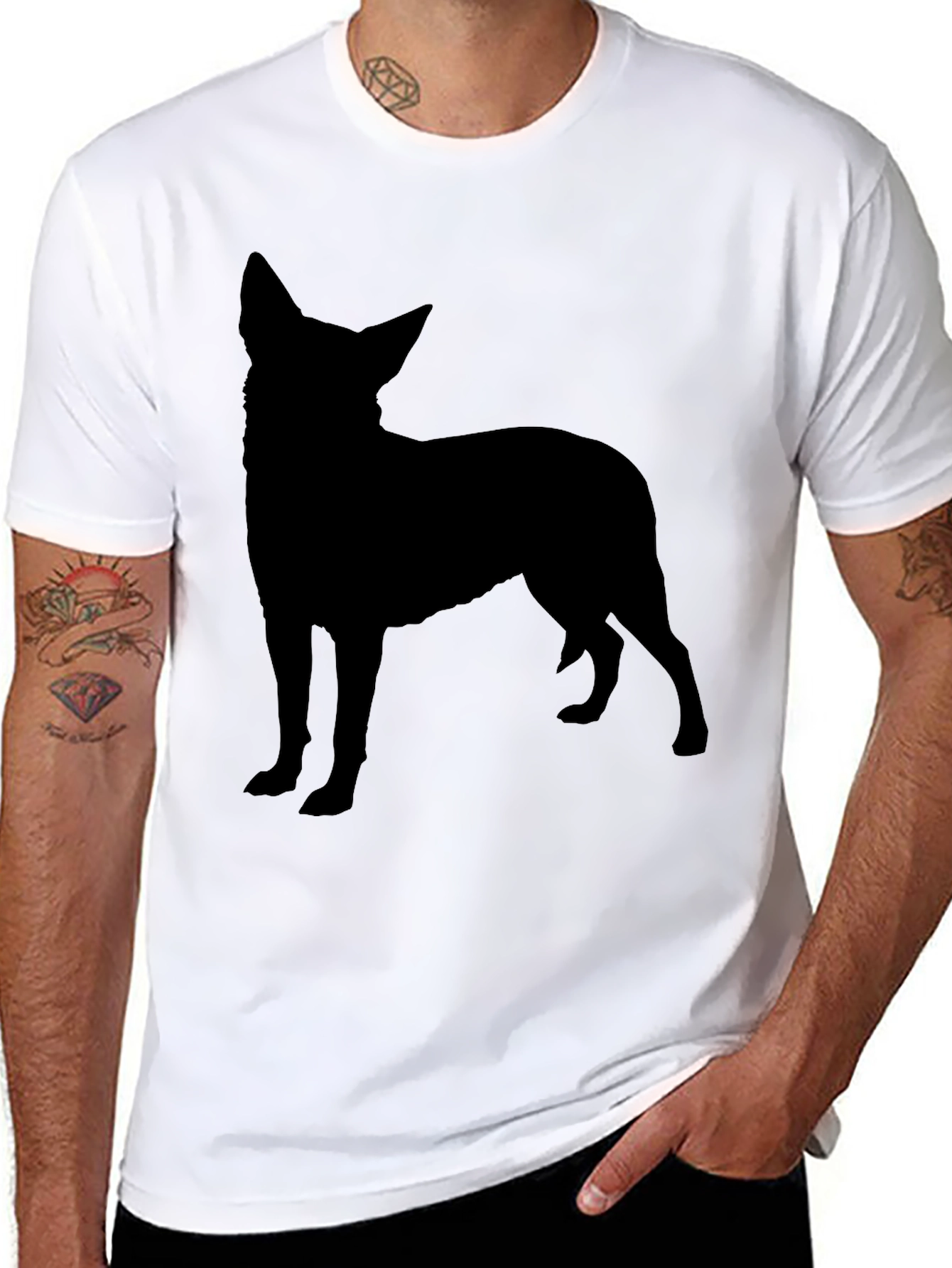 Dog Silhouette Black T-Shirt