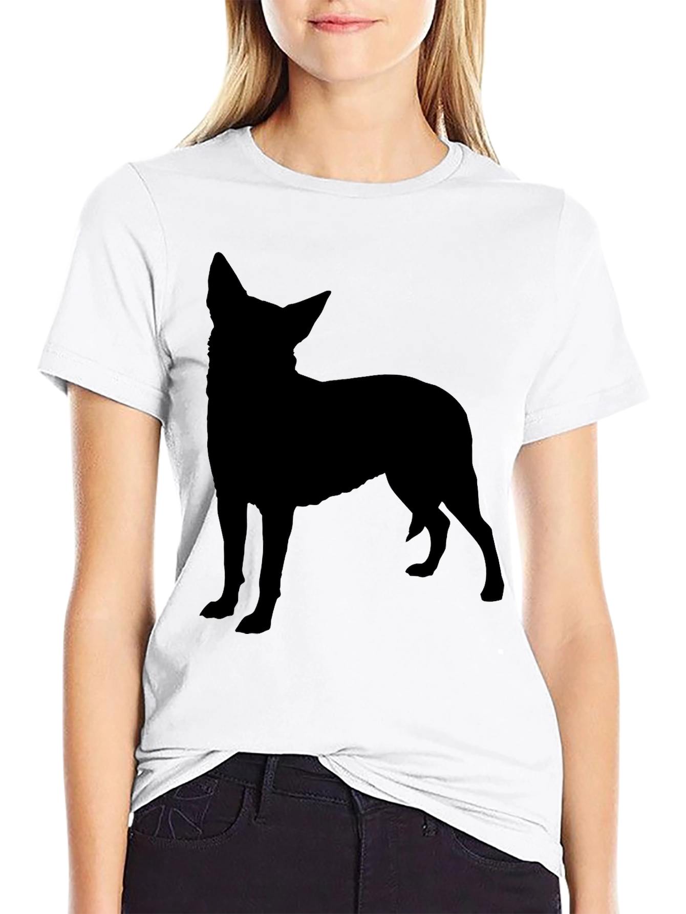 Dog Silhouette Black T-Shirt
