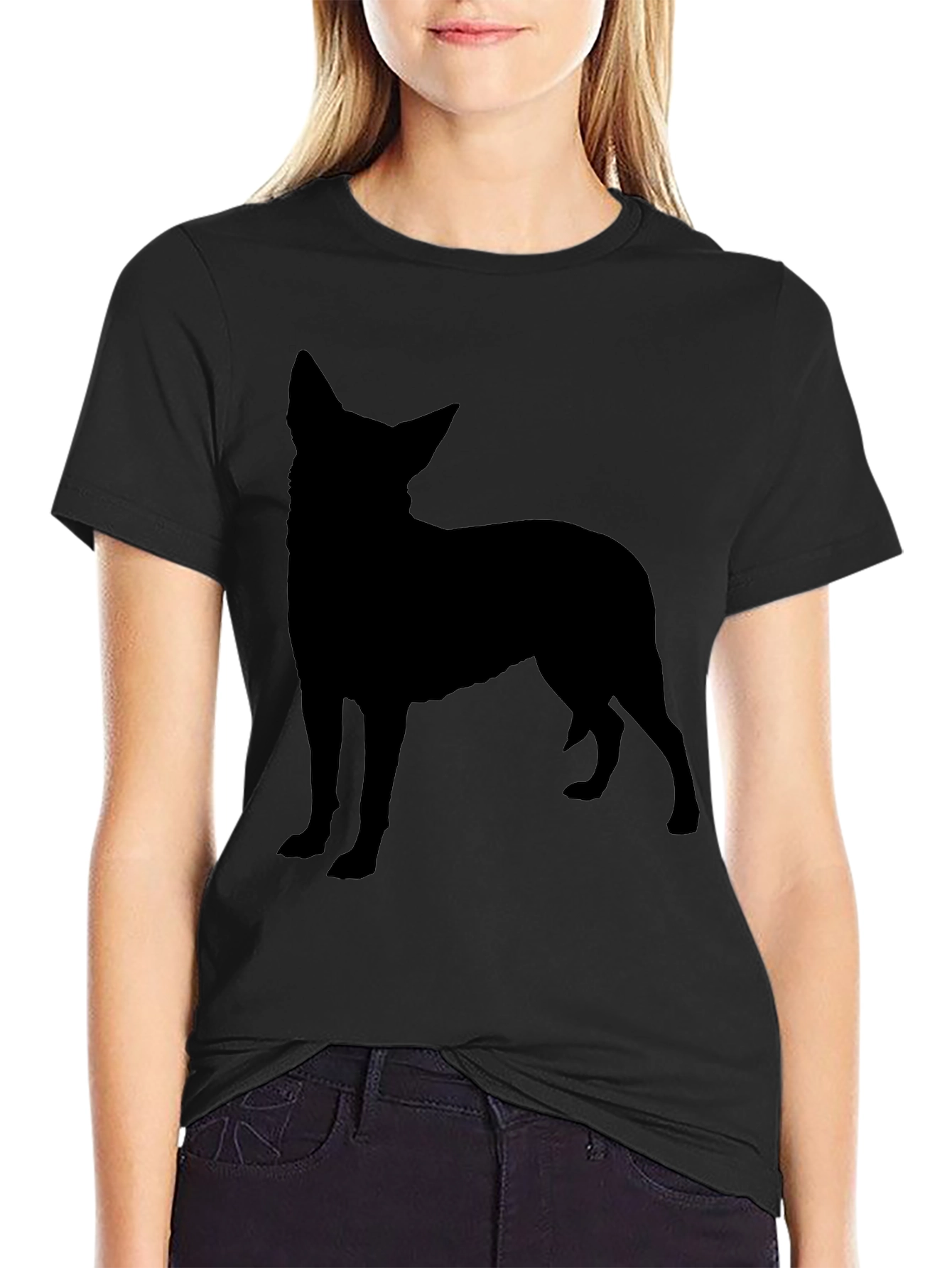 Dog Silhouette Black T-Shirt