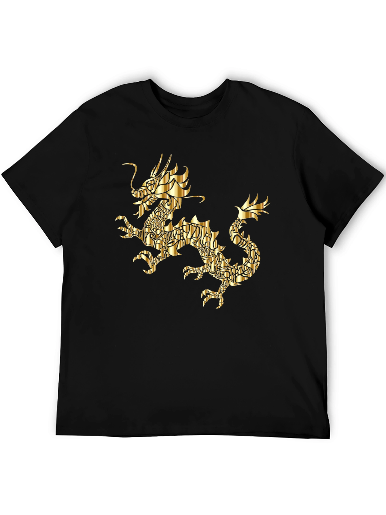 Golden Dragon Graphic Black T-Shirt