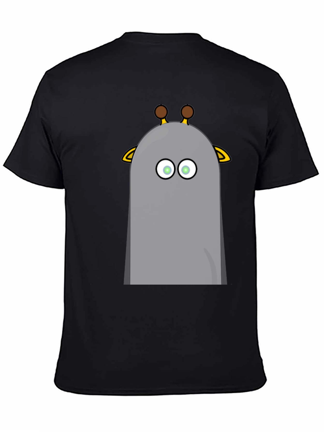 Funny Giraffe Cartoon Graphic Black T-Shirt