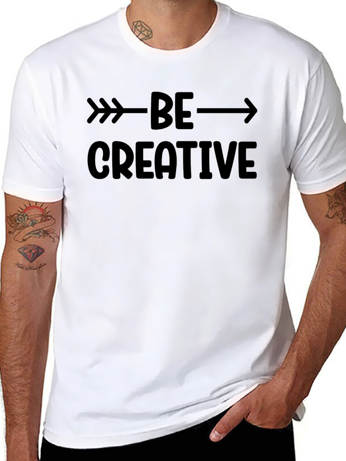 Be Creative Graphic Tee - Black Cotton T-Shirt