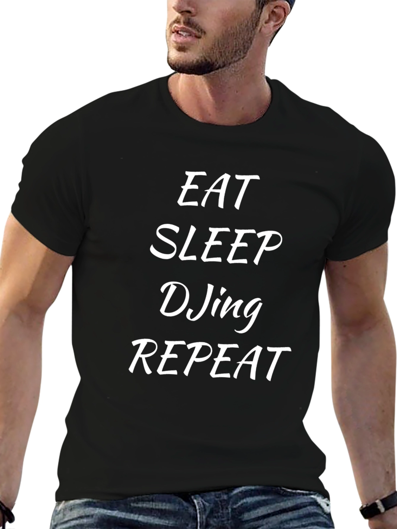 Eat Sleep DJing Repeat Black T-Shirt