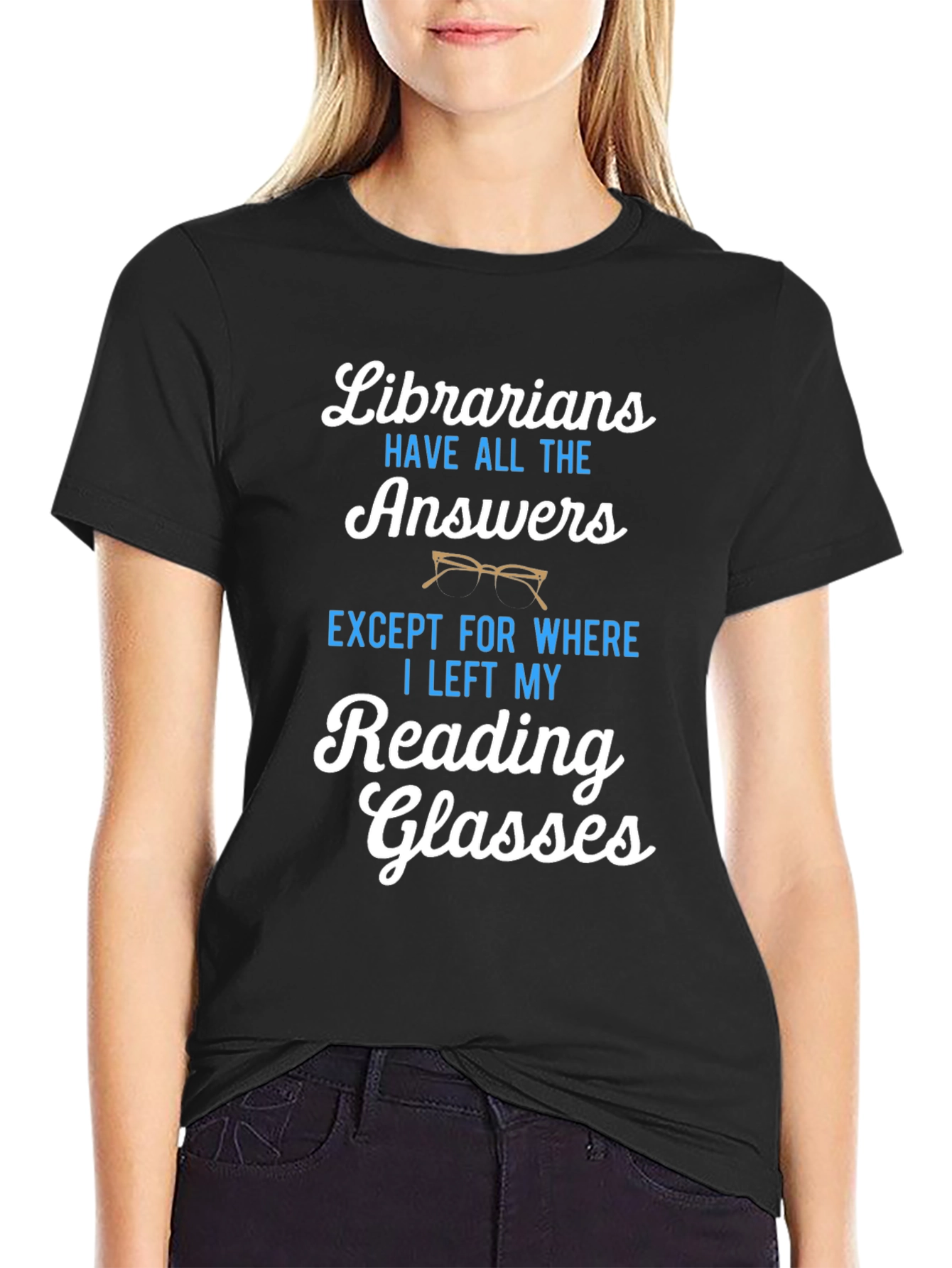 Librarians Reading Glasses Graphic T-Shirt