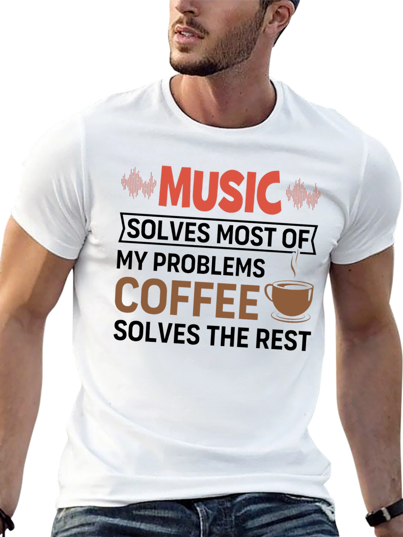 Music & Coffee T-Shirt - Funny Graphic Tee