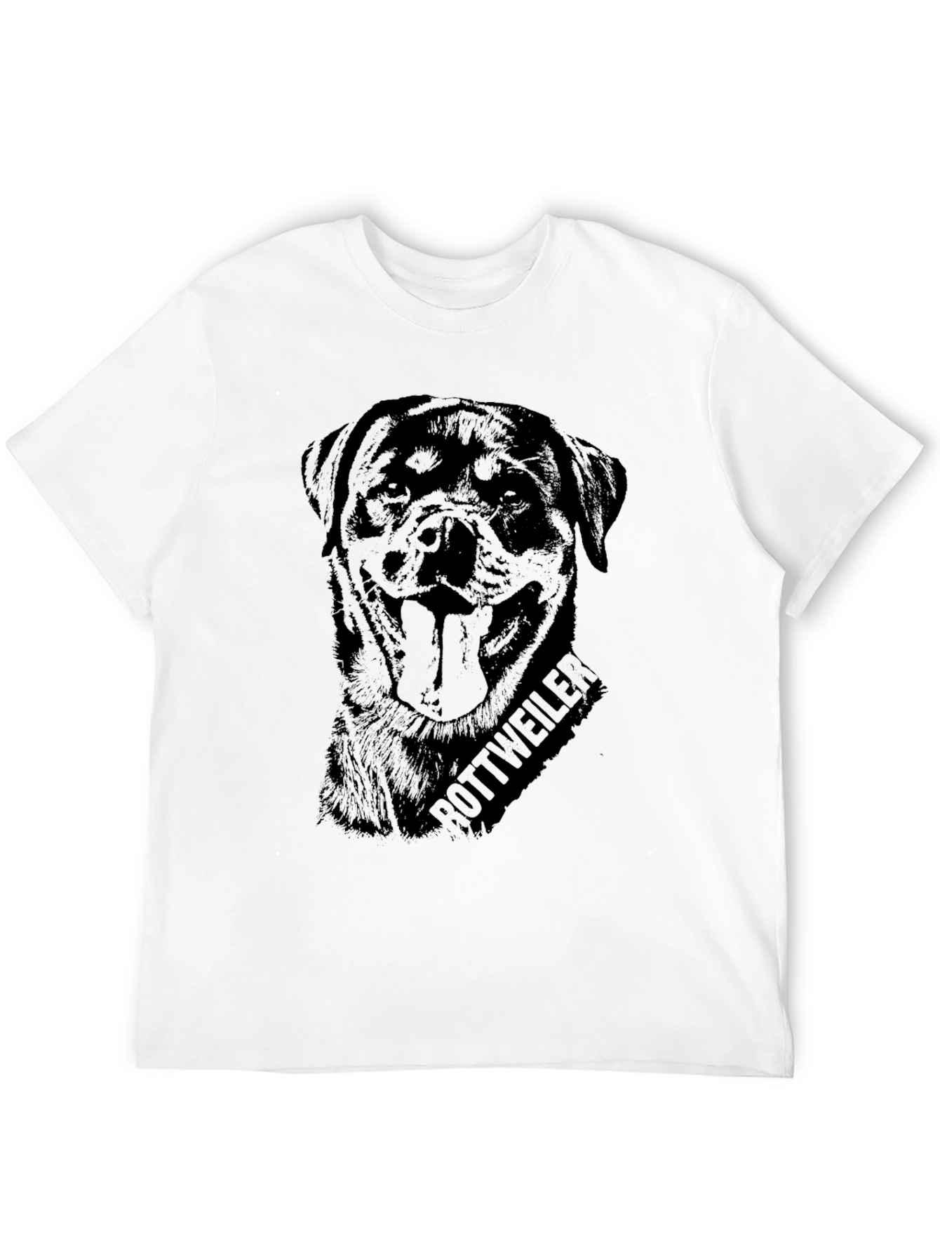 Rottweiler Dog Graphic Print Black T-Shirt