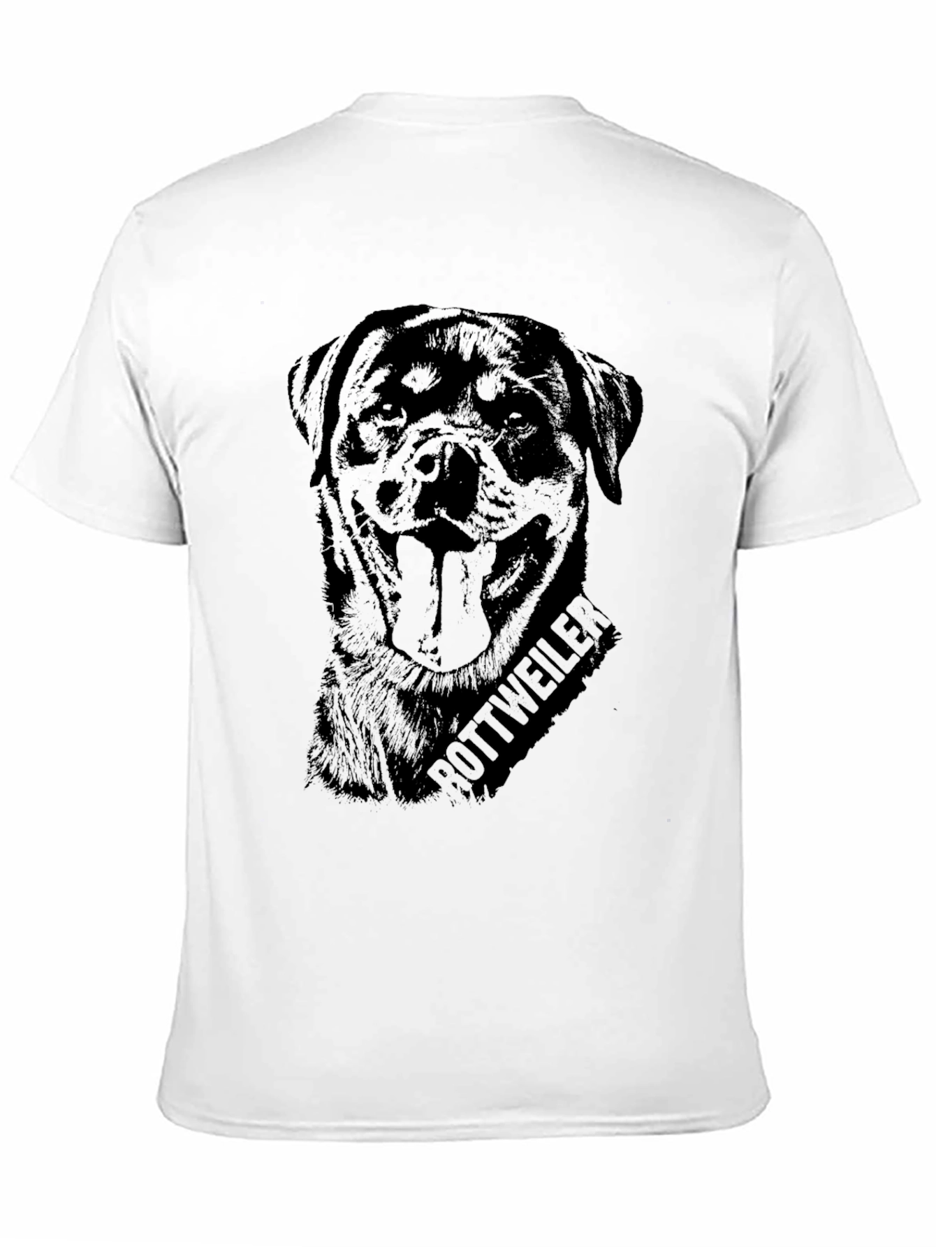 Rottweiler Dog Graphic Print Black T-Shirt