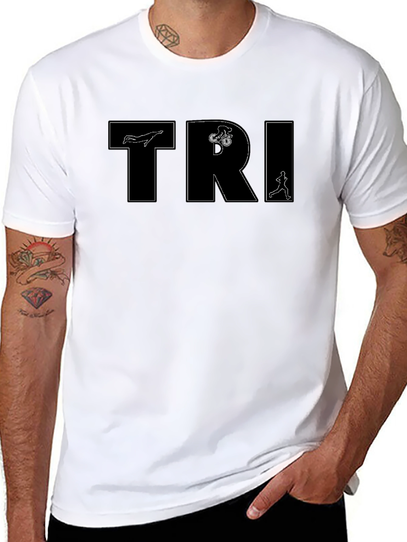 TRI Swim Bike Run Black T-Shirt