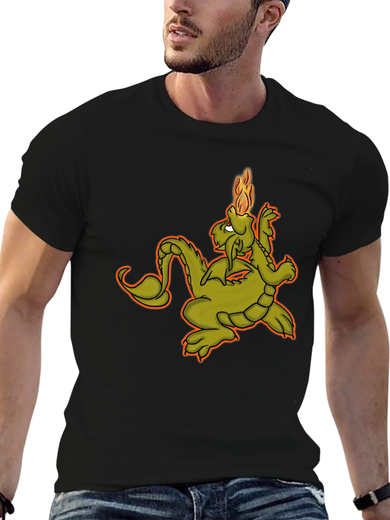 Dragon Fire T-Shirt - Black Graphic Tee