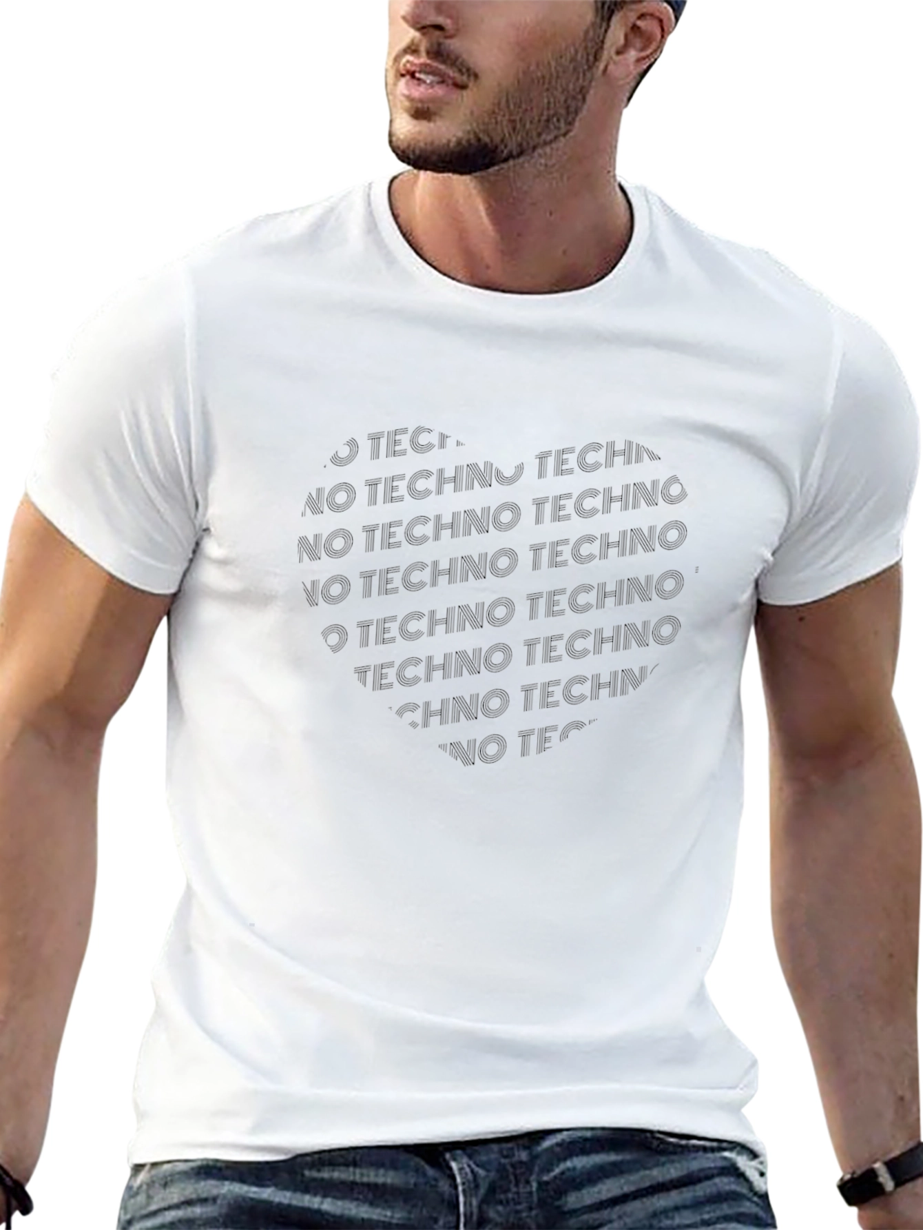 No Techno Graphic Tee - Stylish Black T-Shirt