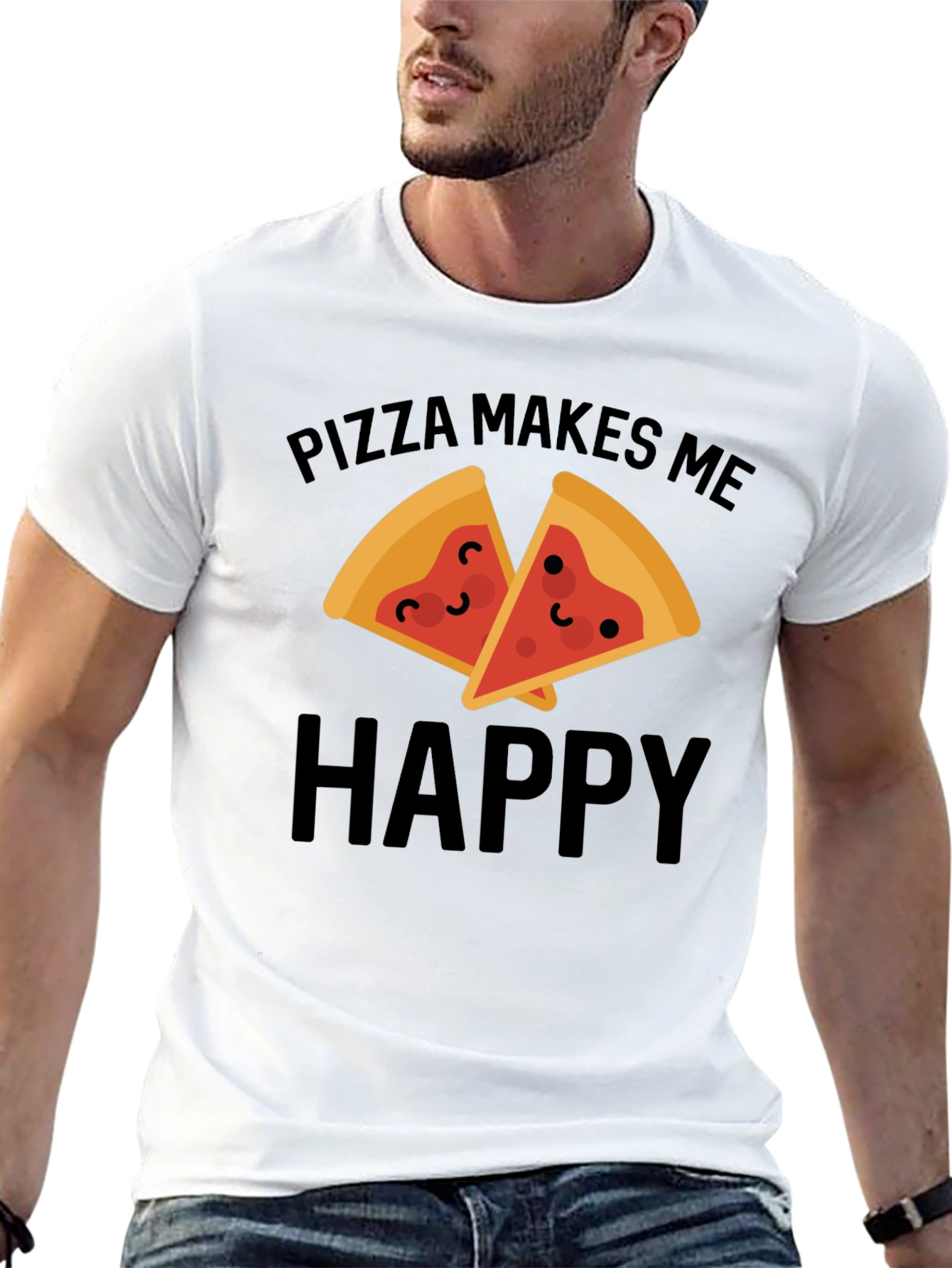 Pizza Makes Me Happy Graphic Tee