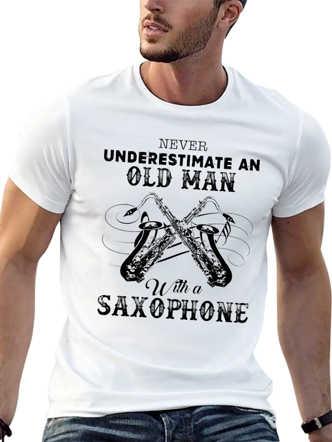 Saxophone Old Man T-Shirt - Musicians Apparel