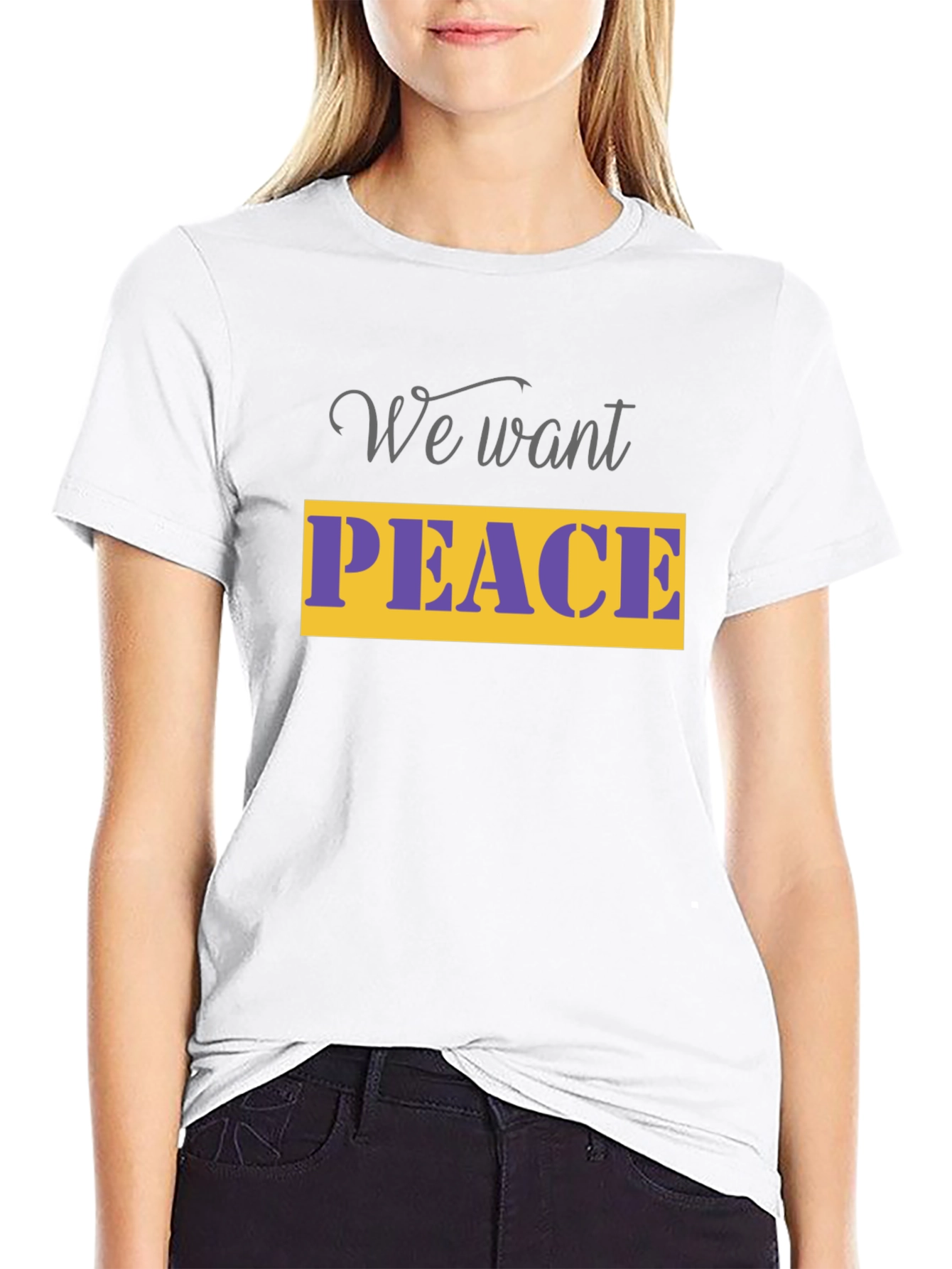 We Want Peace Graphic Tee - Unisex Black T-Shirt