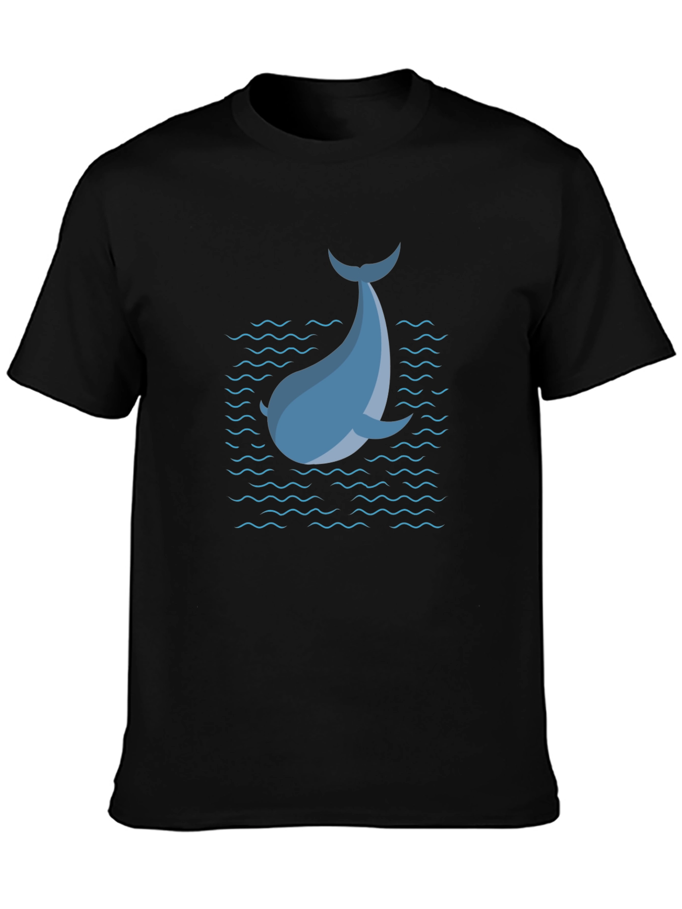 Blue Dolphin Graphic T-Shirt - Black Casual Tee