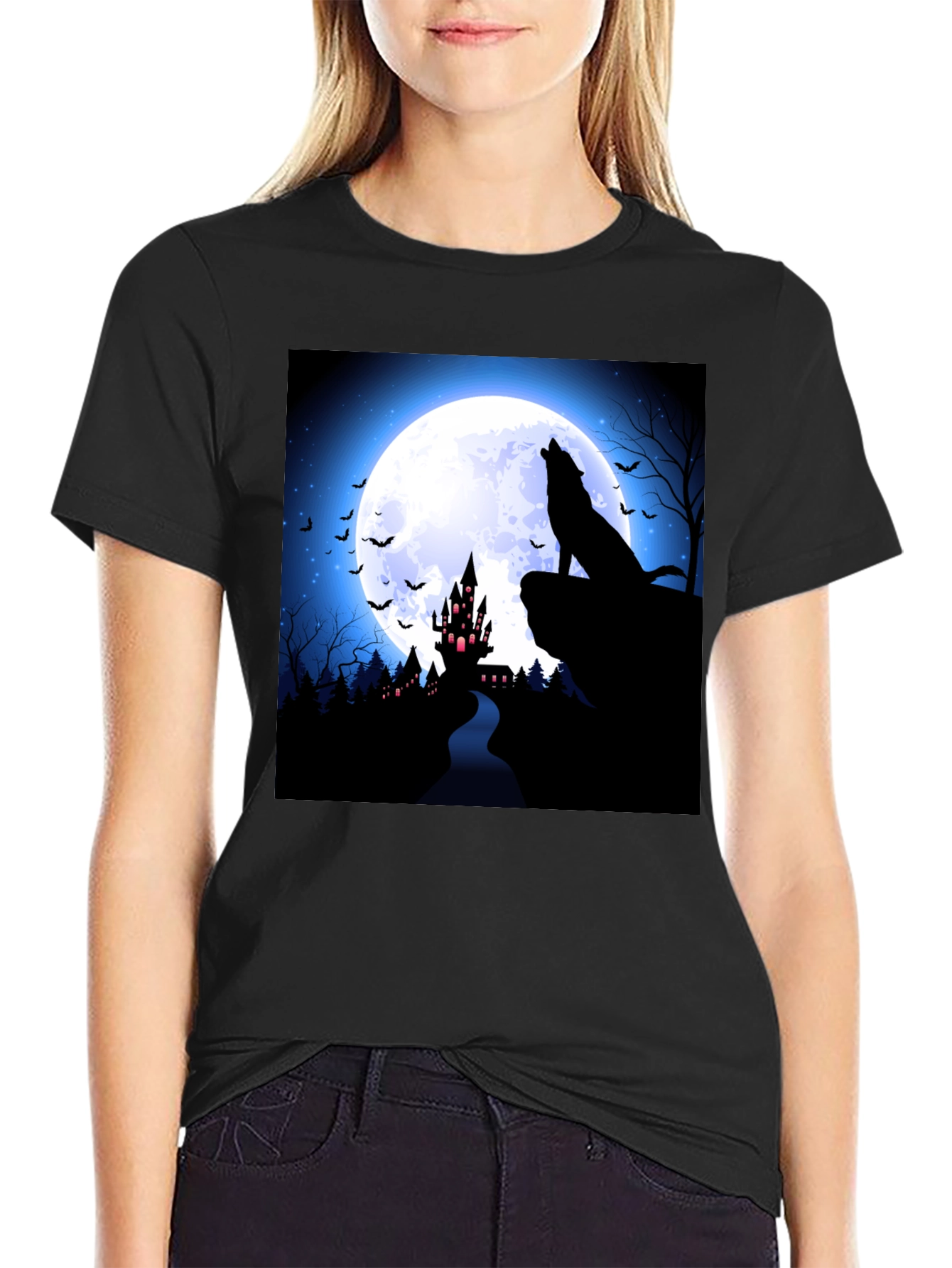 Halloween Wolf Moon T-Shirt