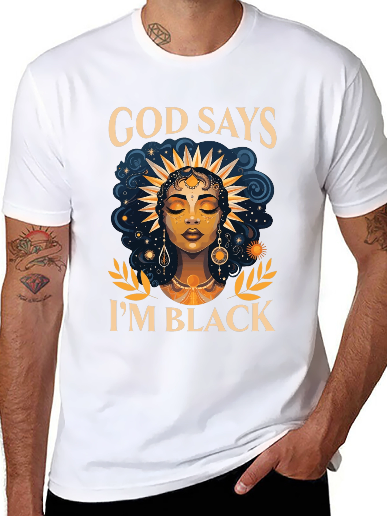 God Says Im Black T-Shirt - Unique Design
