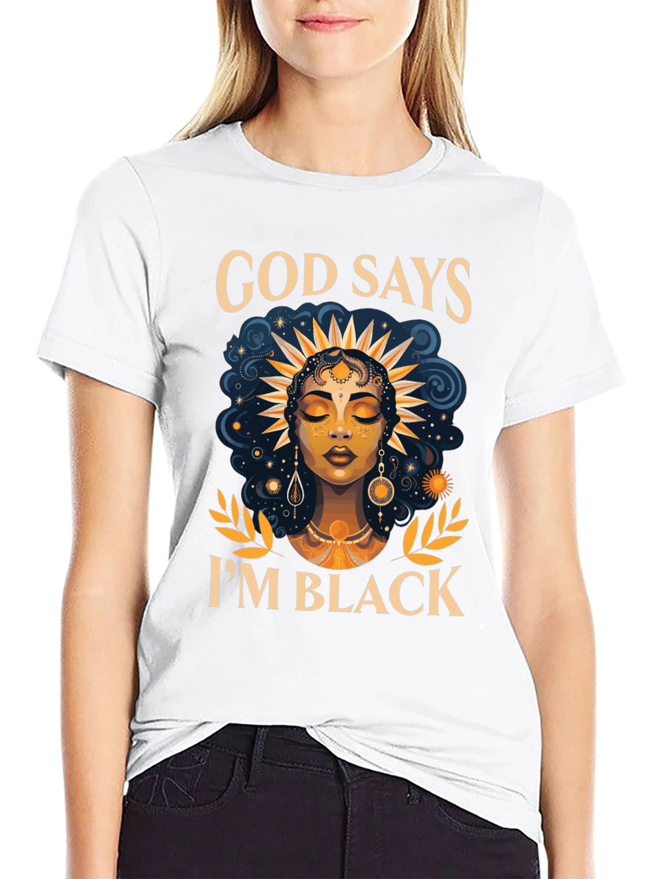 God Says Im Black T-Shirt - Unique Design