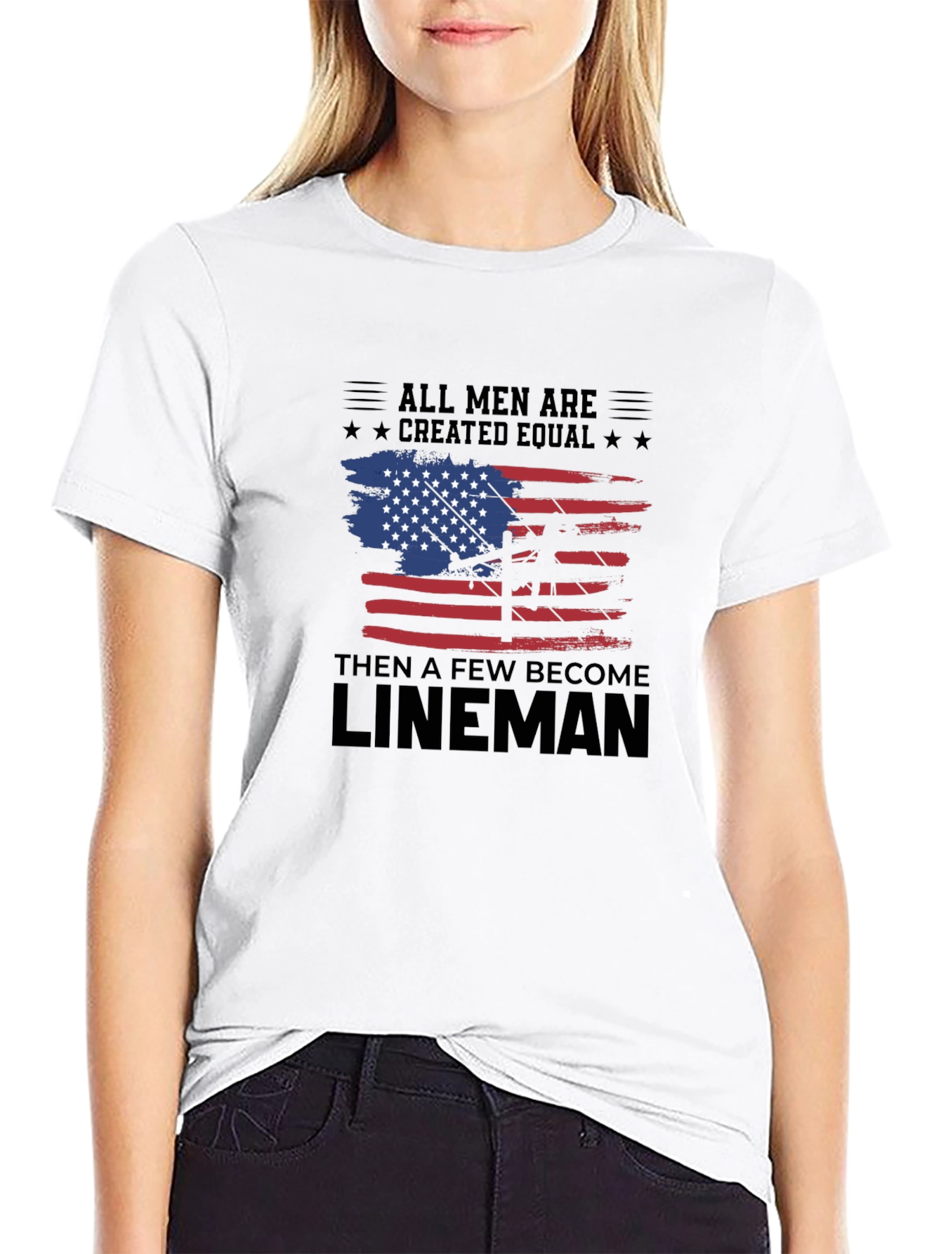 Lineman American Flag Graphic T-Shirt