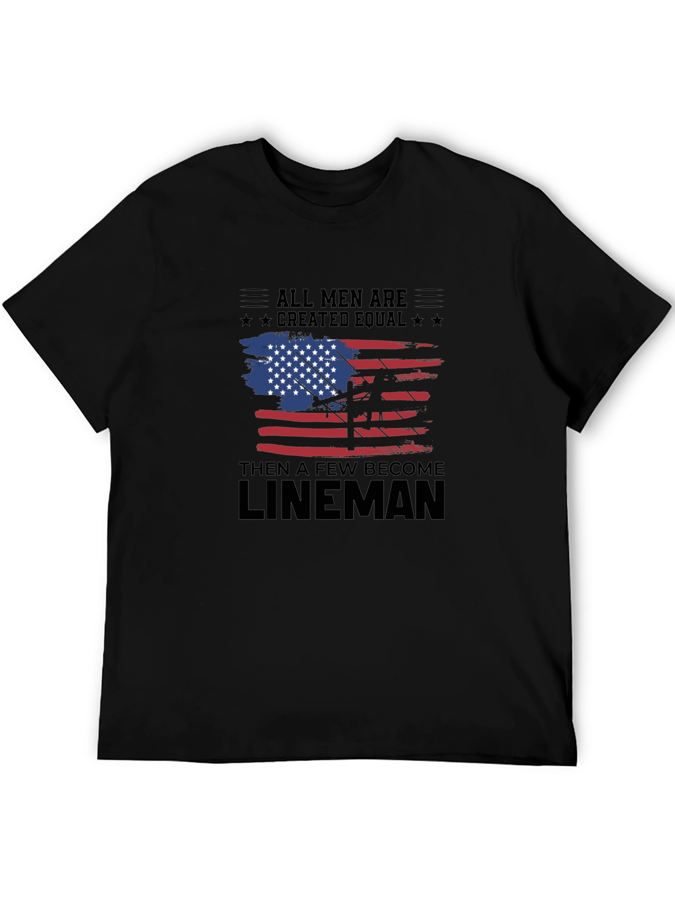 Lineman American Flag Graphic T-Shirt