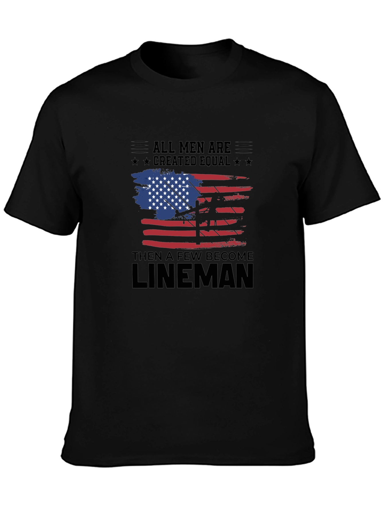 Lineman American Flag Graphic T-Shirt