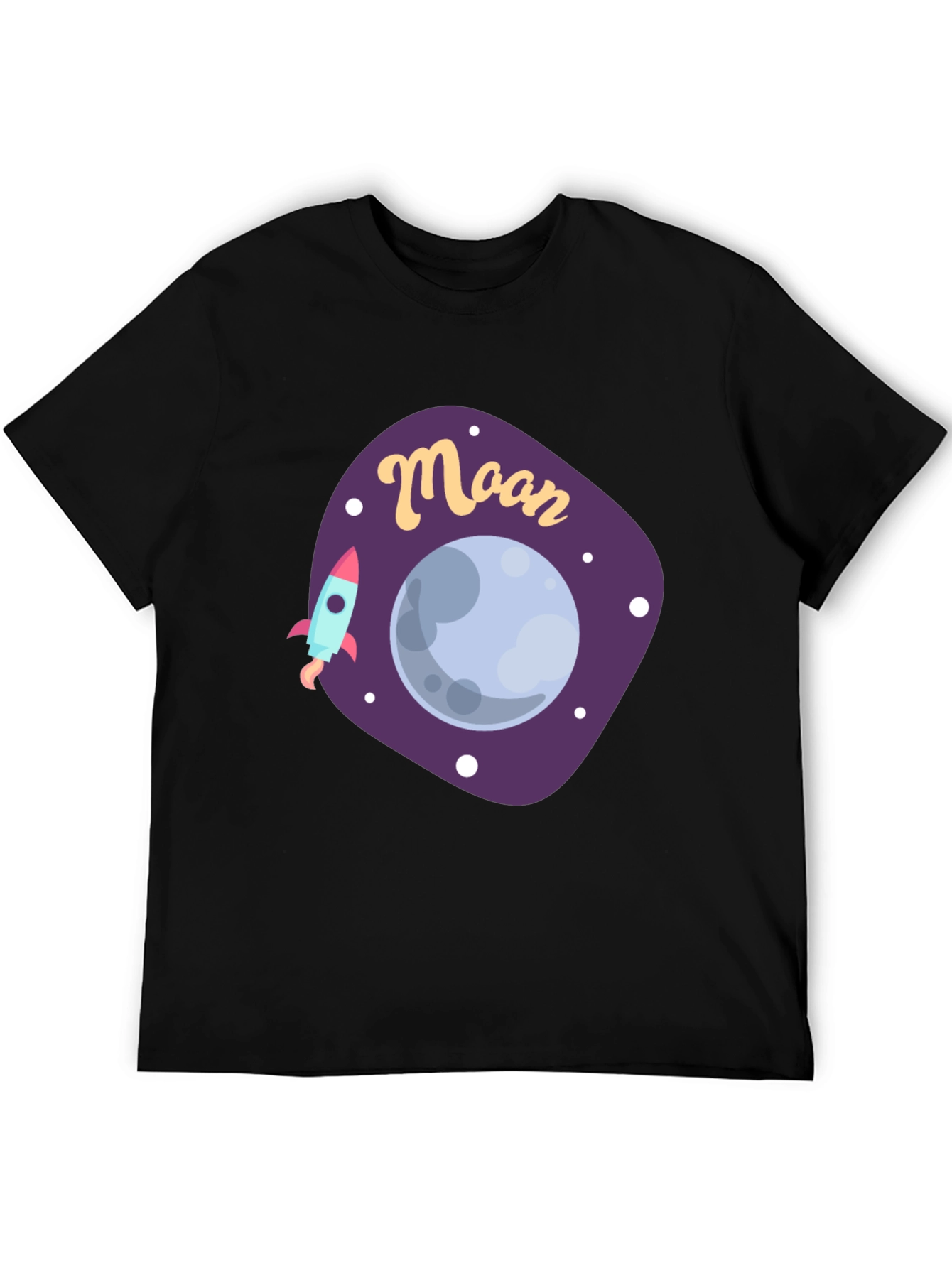 Moon Graphic T-Shirt - Space Rocket Design