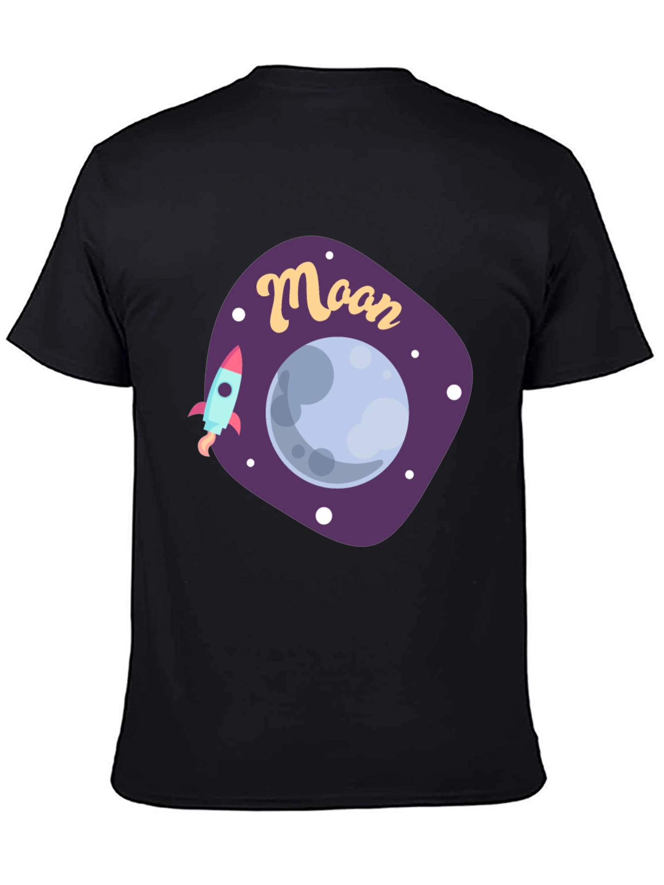 Moon Graphic T-Shirt - Space Rocket Design
