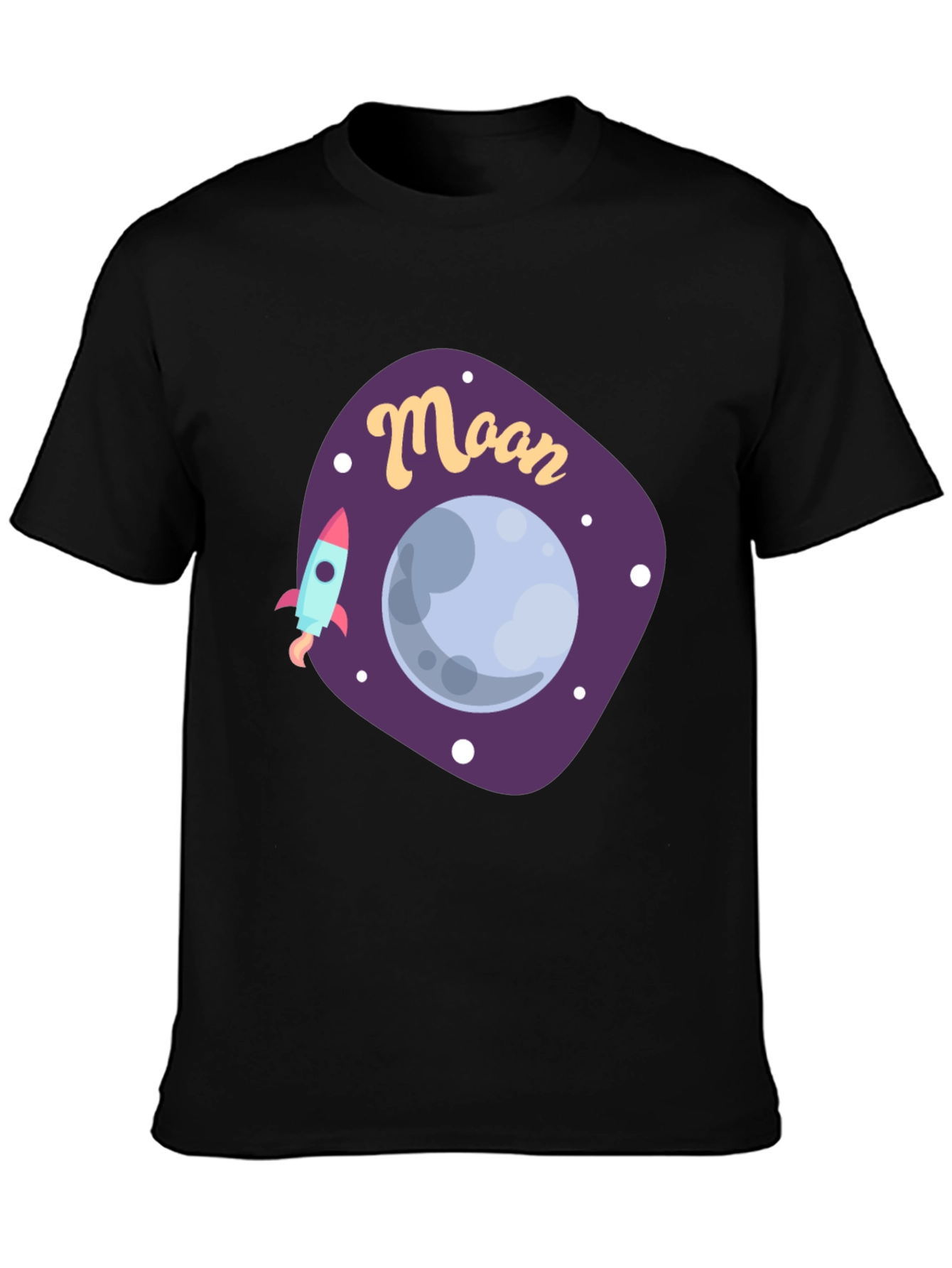 Moon Graphic T-Shirt - Space Rocket Design