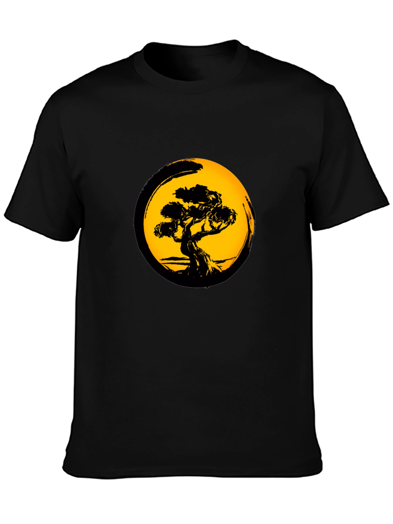 Bonsai Tree Graphic Black T-Shirt