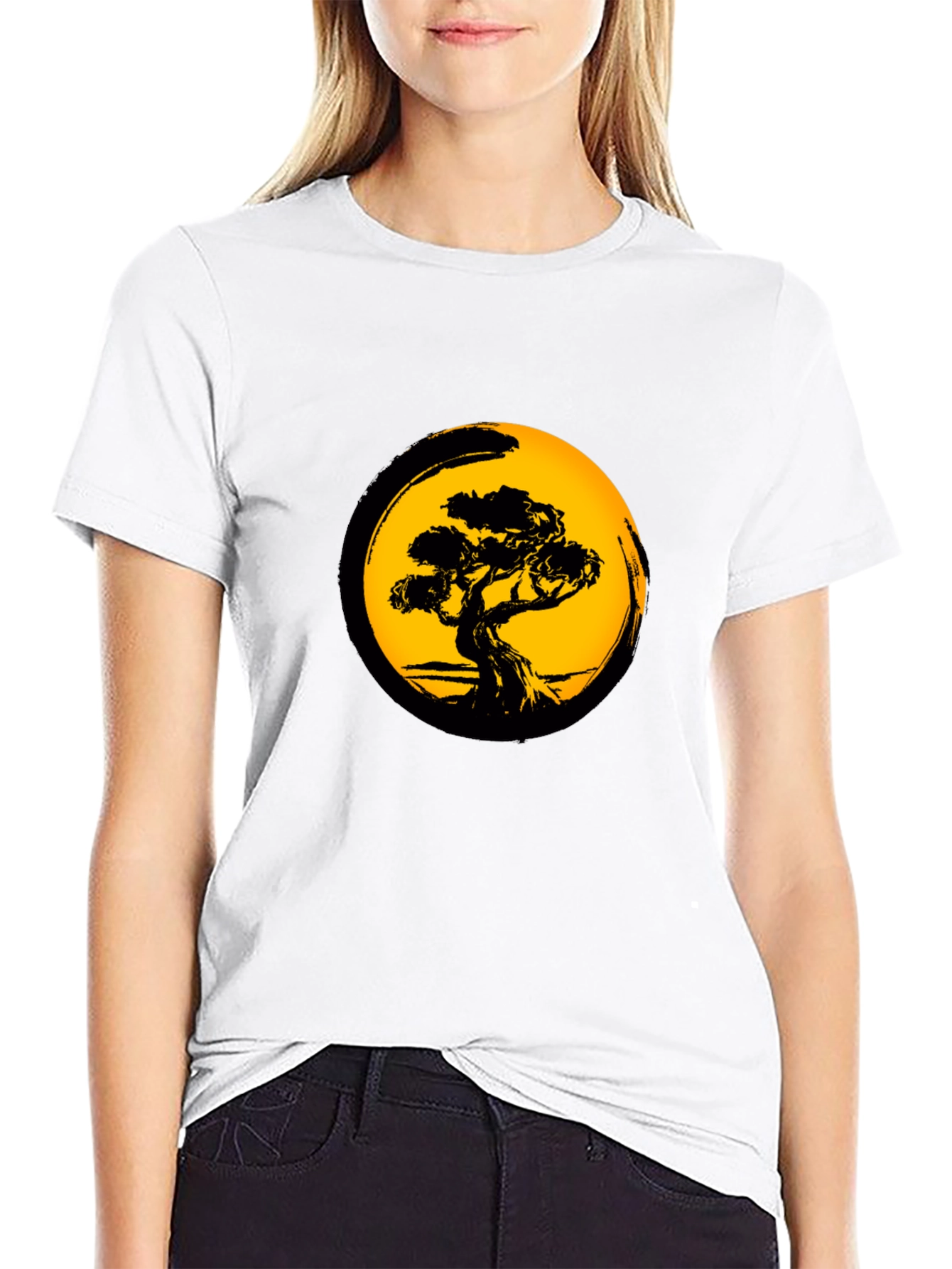 Bonsai Tree Graphic Black T-Shirt