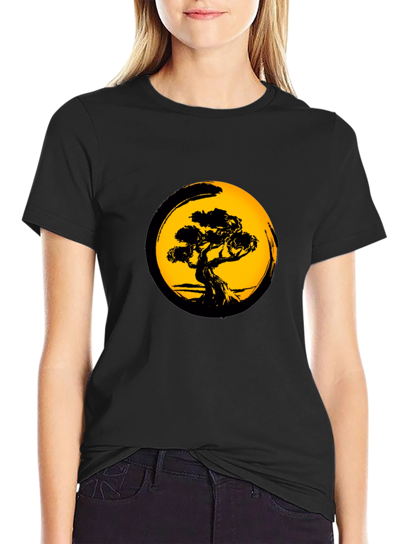 Bonsai Tree Graphic Black T-Shirt