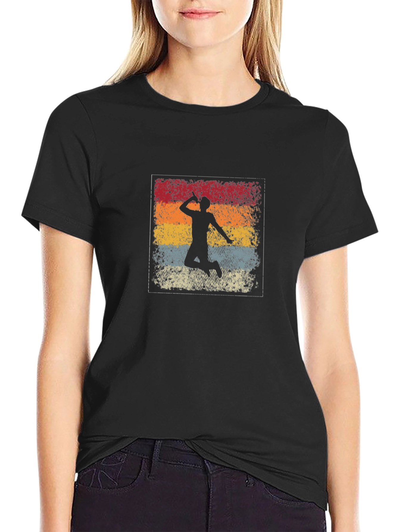 Retro Badminton Player T-Shirt