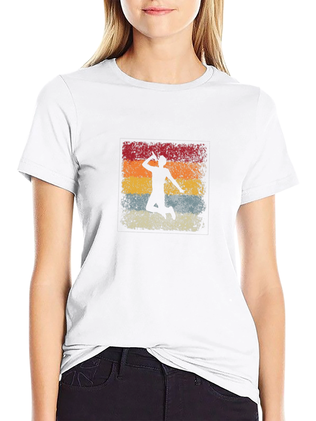 Retro Badminton Player T-Shirt