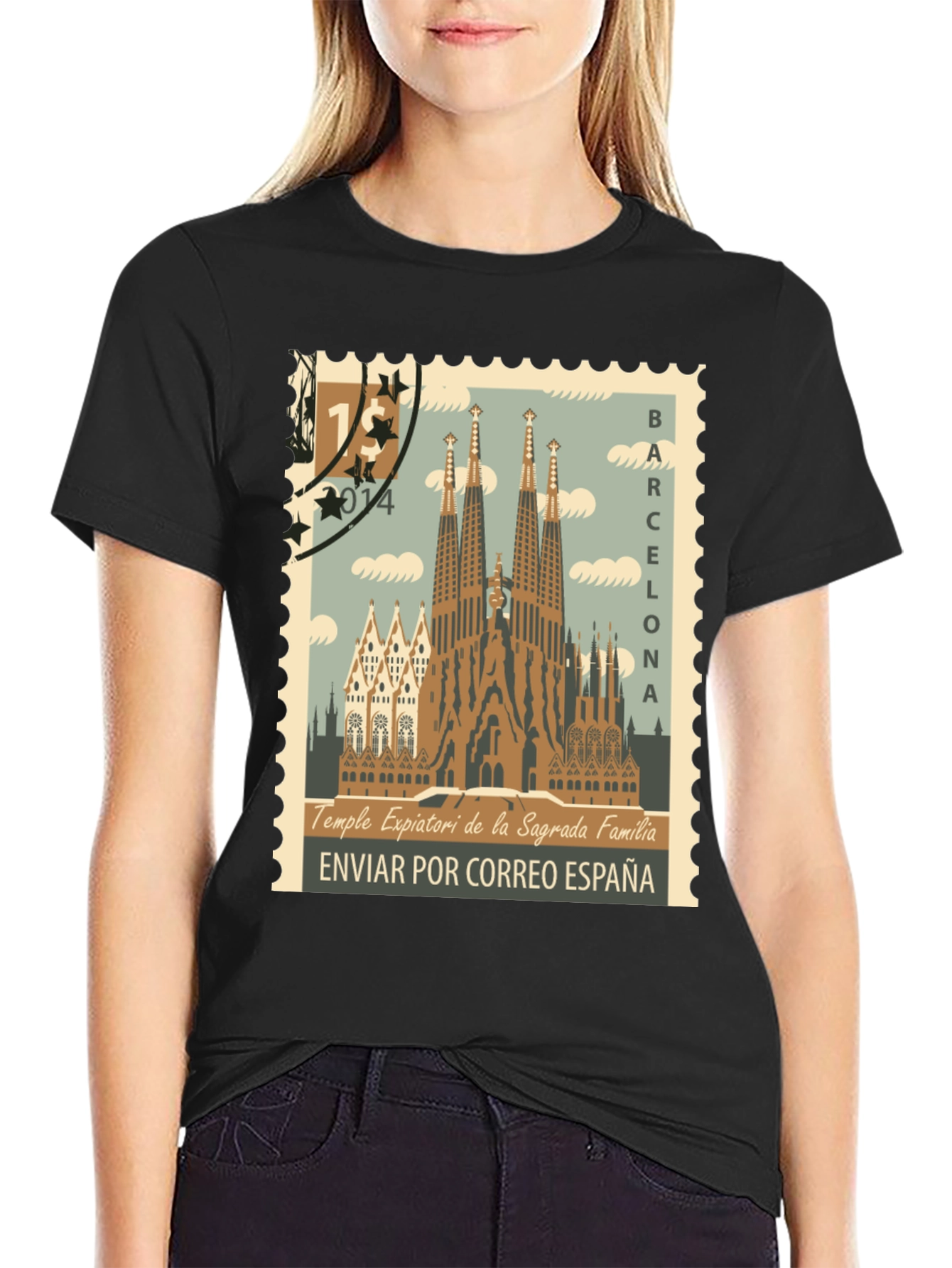 Barcelona Sagrada Familia Stamp T-Shirt