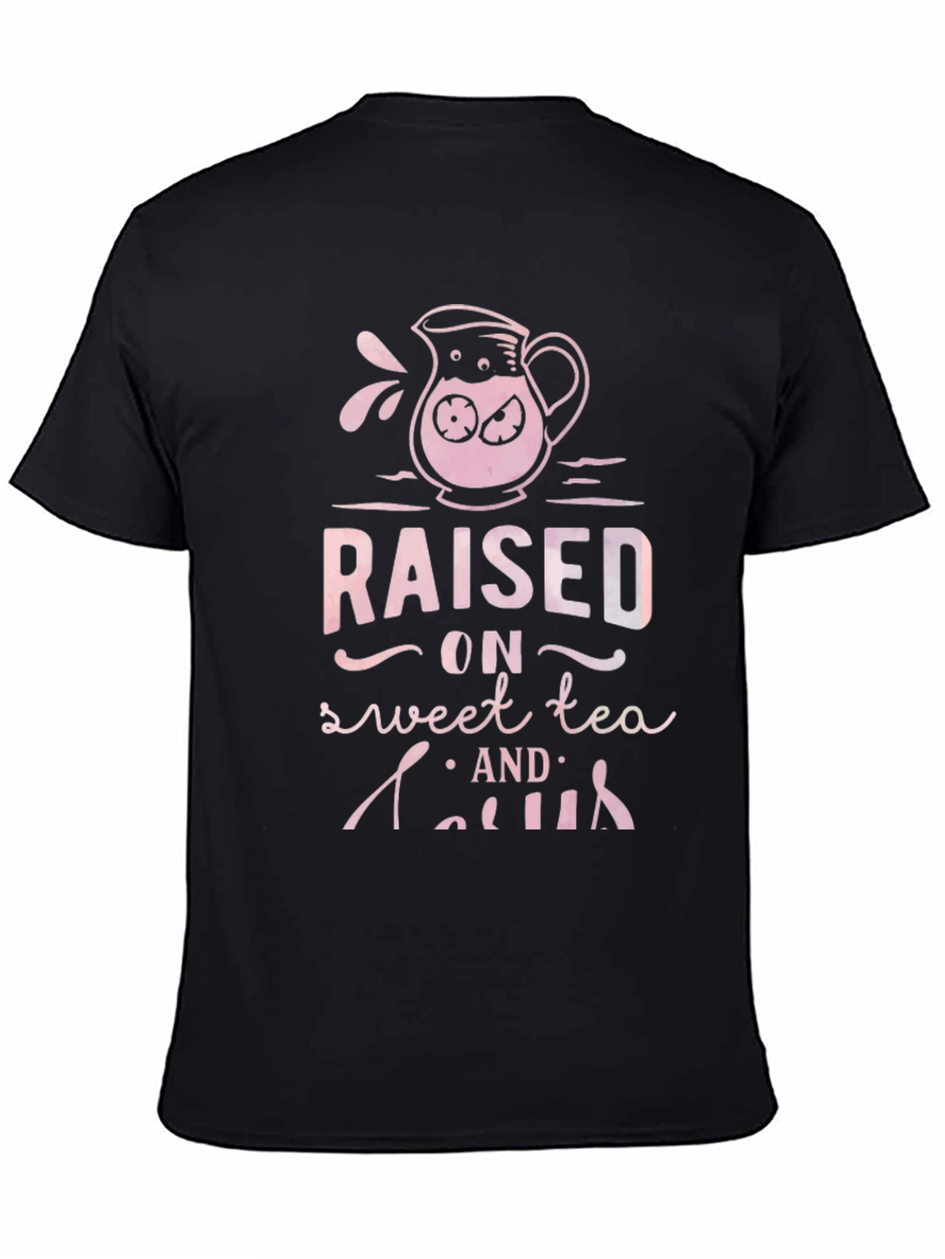 Raised on Sweet Tea & Gossip Black Graphic Tee