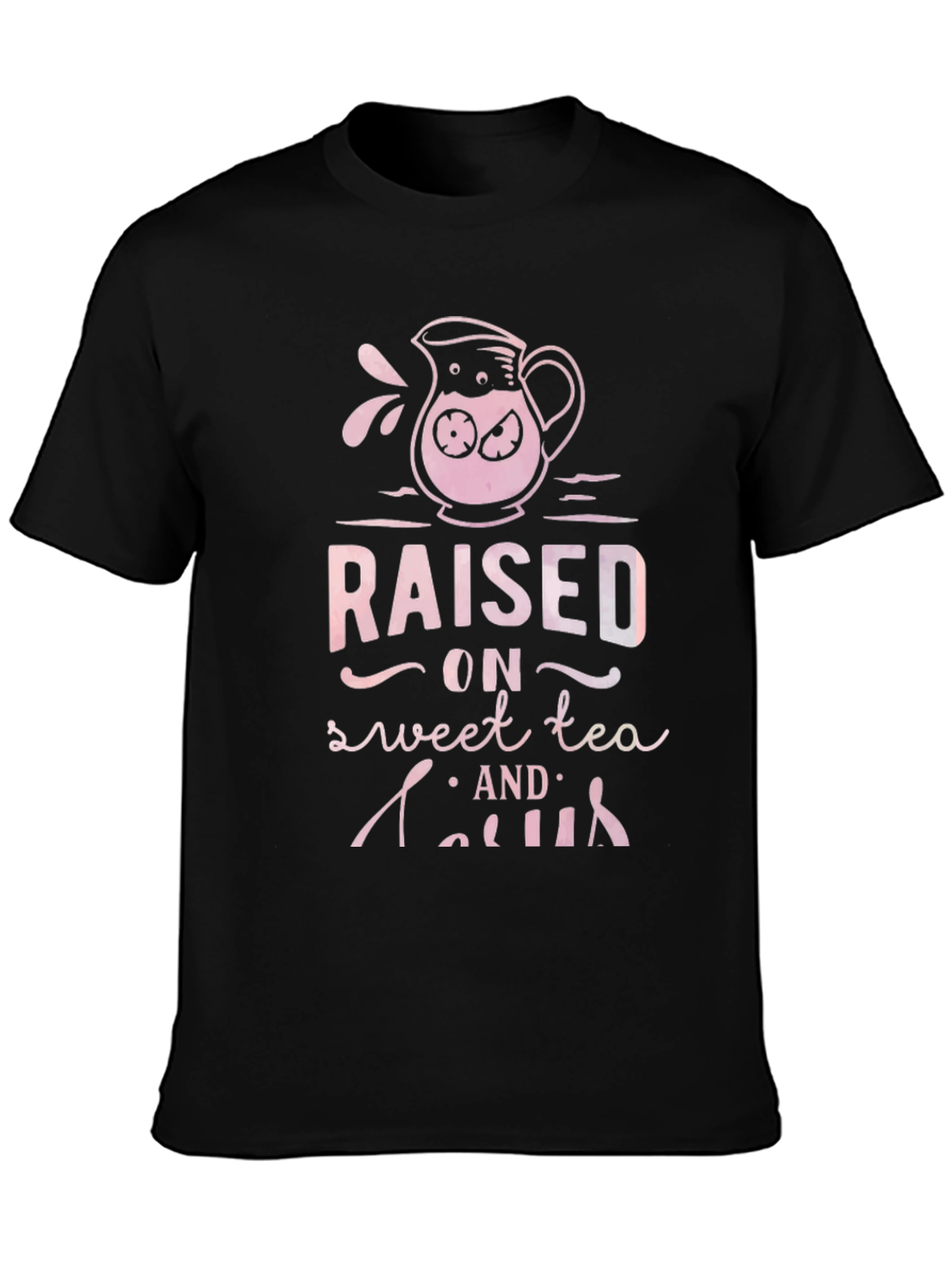 Raised on Sweet Tea & Gossip Black Graphic Tee