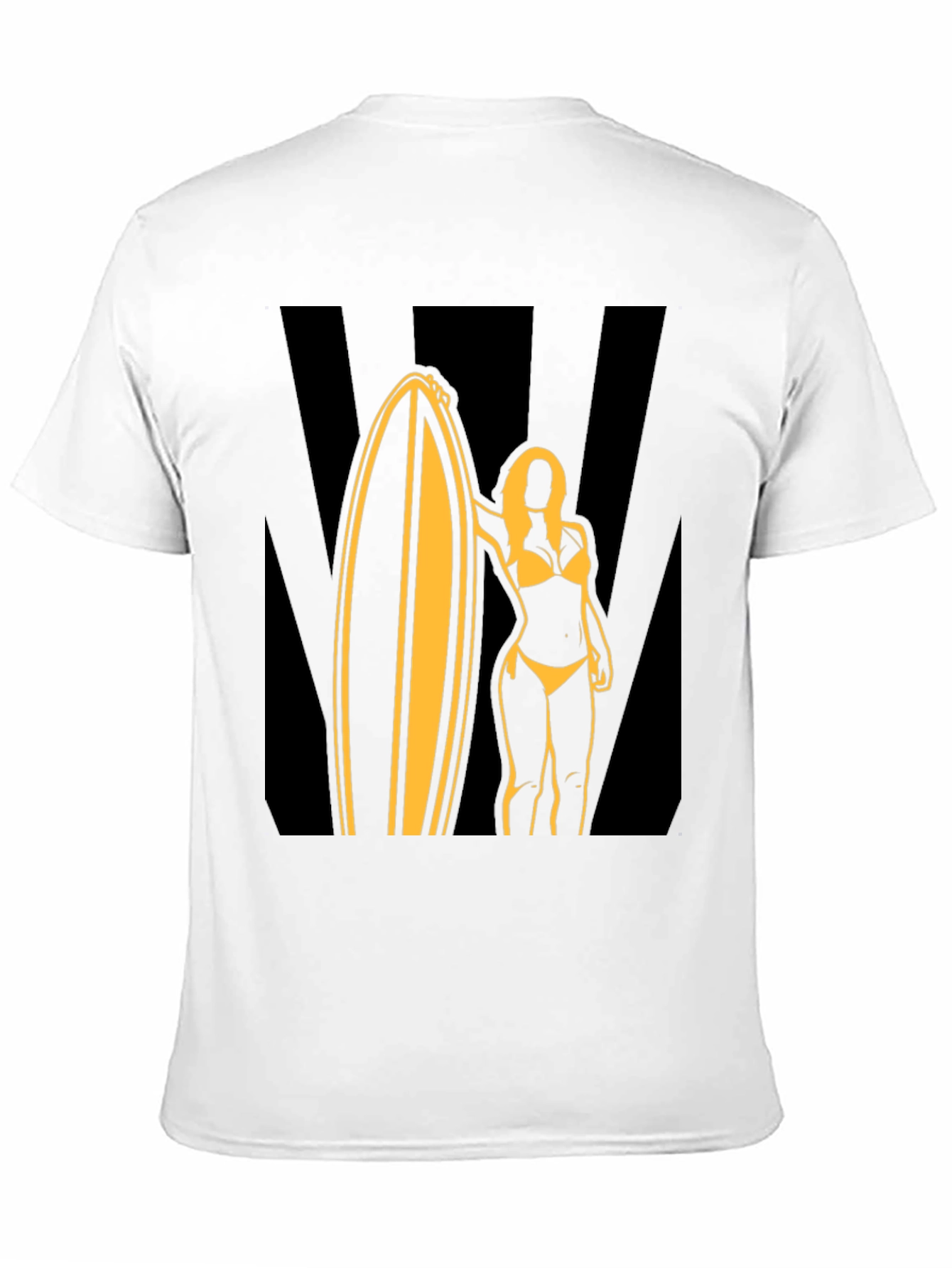 Surf Girl Graphic Tee - Black Cotton T-Shirt