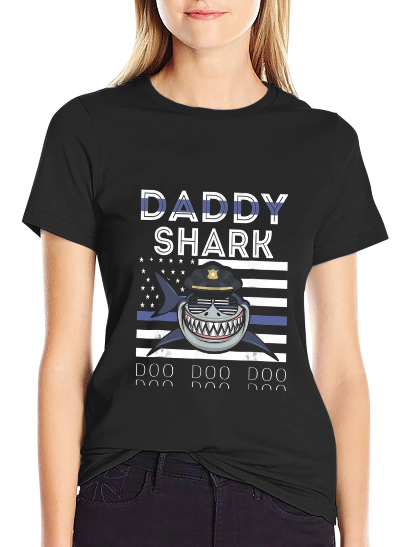 Daddy Shark Police T-Shirt