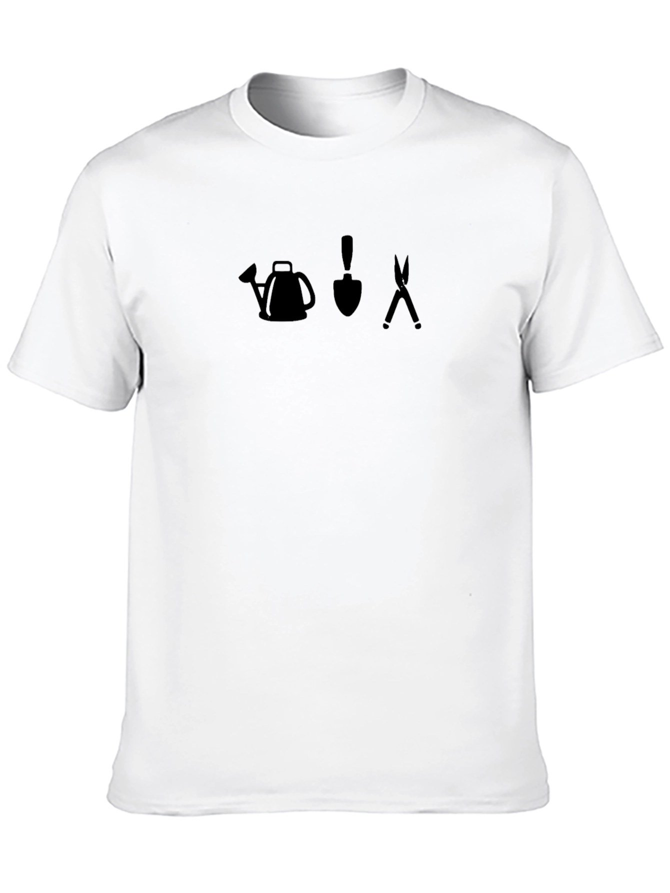 Gardening Tools Graphic Tee - Black Cotton T-Shirt