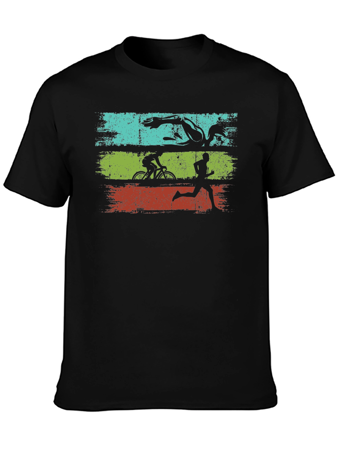 Triathlon Graphic Tee - Swim Bike Run Black T-Shirt