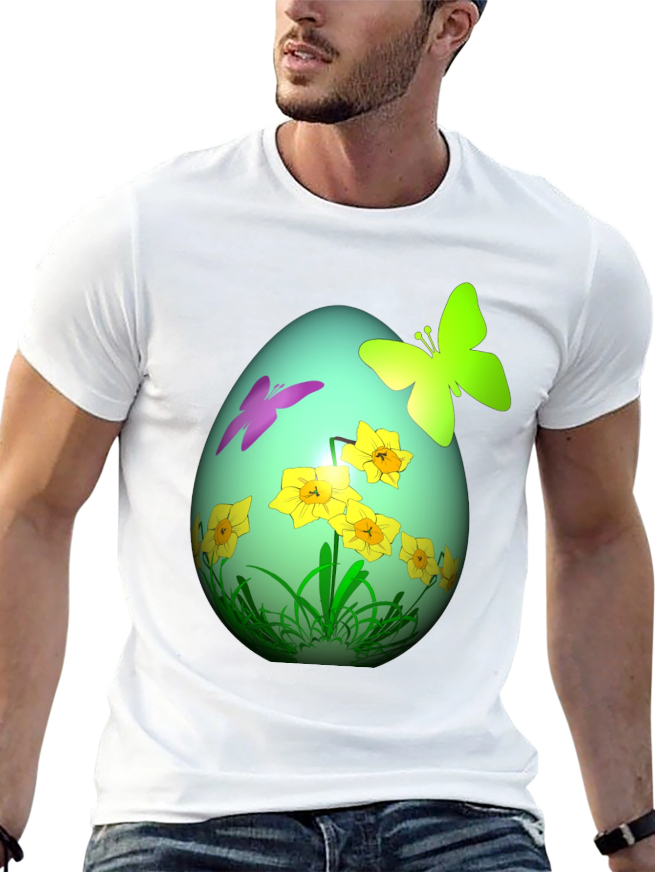 Easter Egg Butterfly Daffodil Graphic Tee
