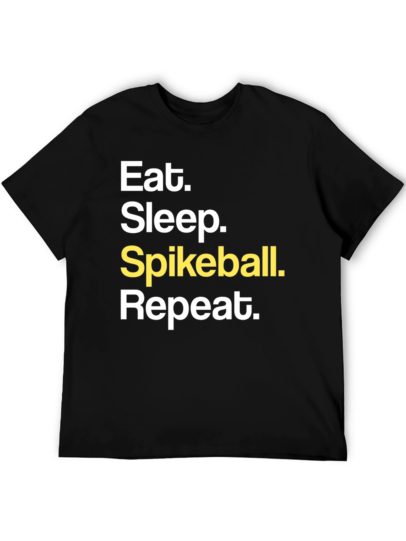 Eat Sleep Spikeball Repeat Black Graphic T-Shirt