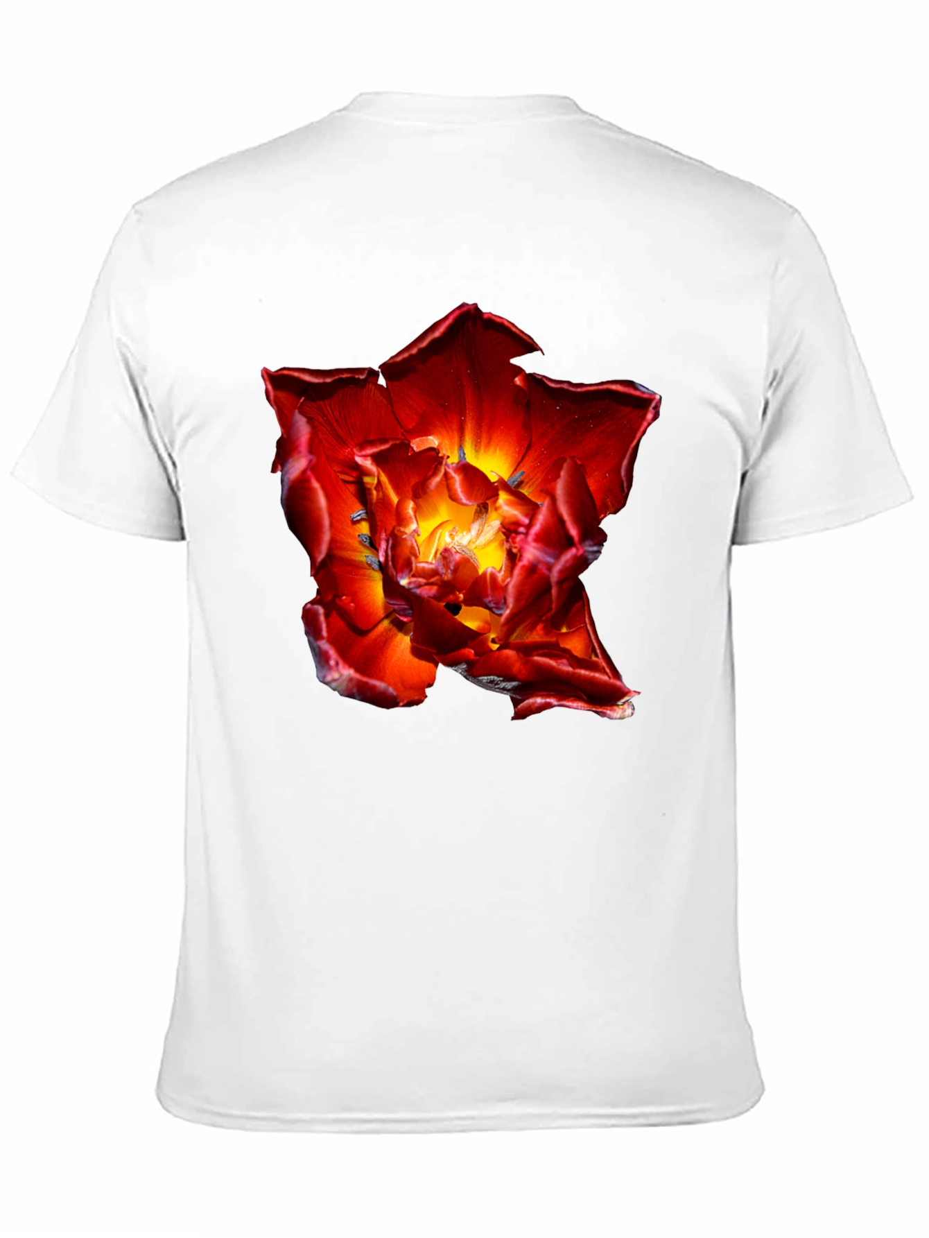 Red Flower Graphic Tee - Bold Floral Design