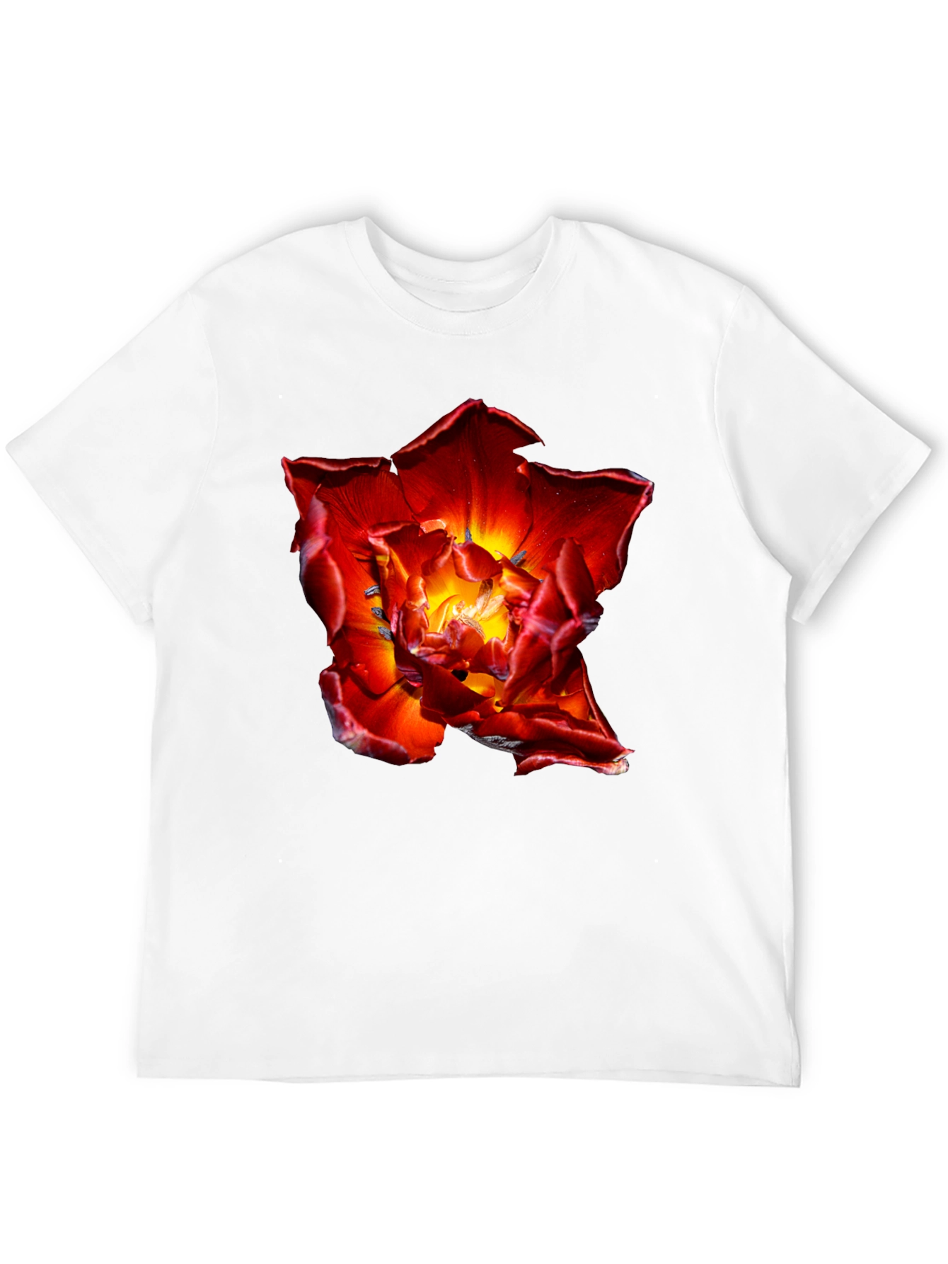 Red Flower Graphic Tee - Bold Floral Design