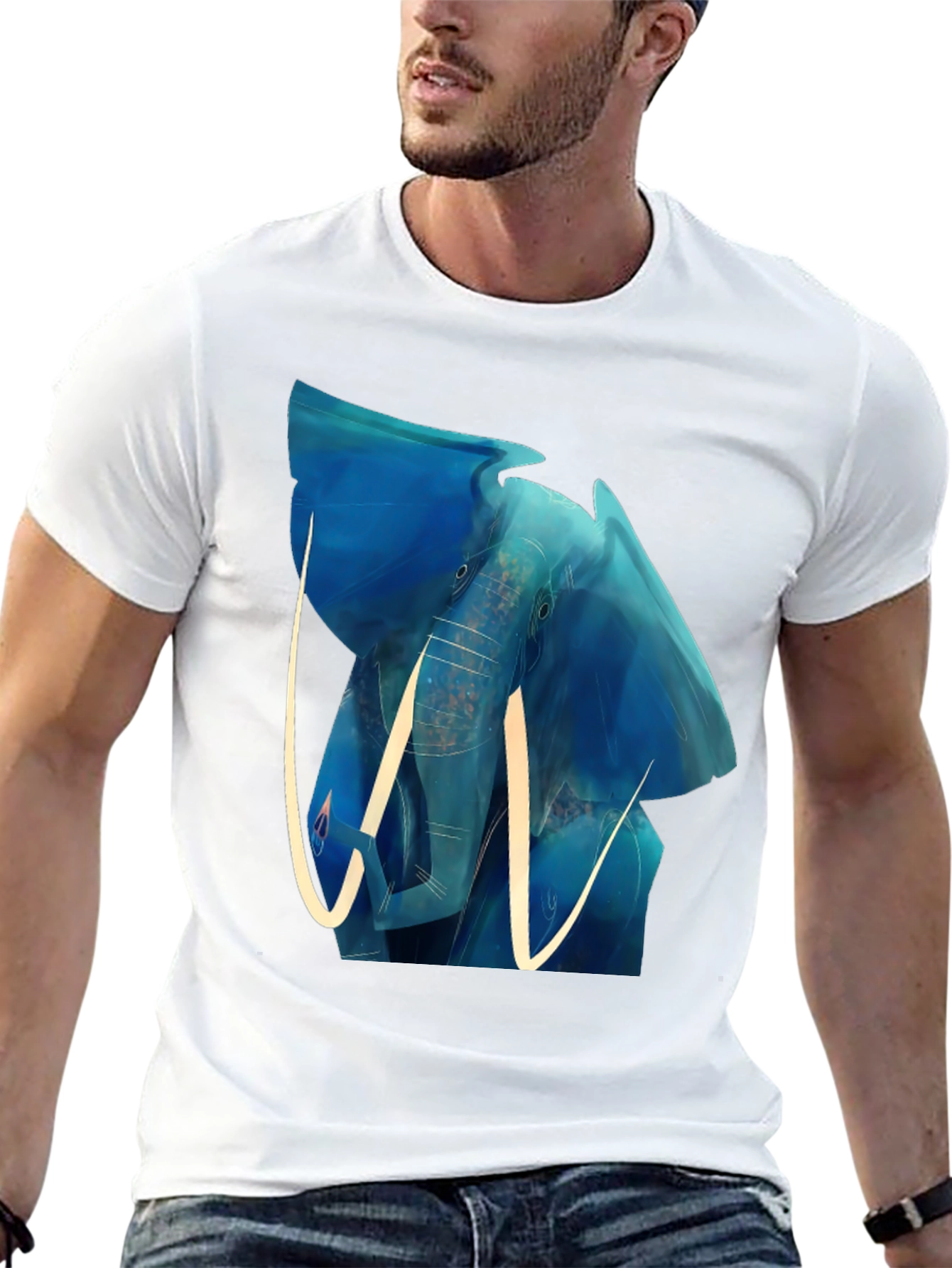 Elephant Blue Graphic Tee
